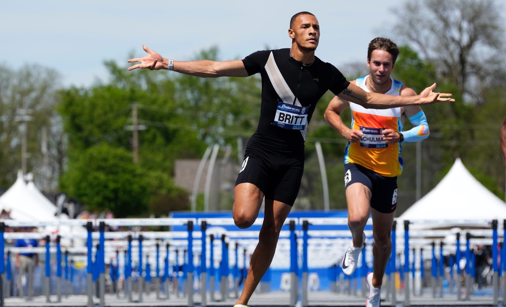 during the Drake Relays athletics meet, Saturday, April 25, 2026, in Des Moines, Iowa.(Photo by Charlie Neibergall)