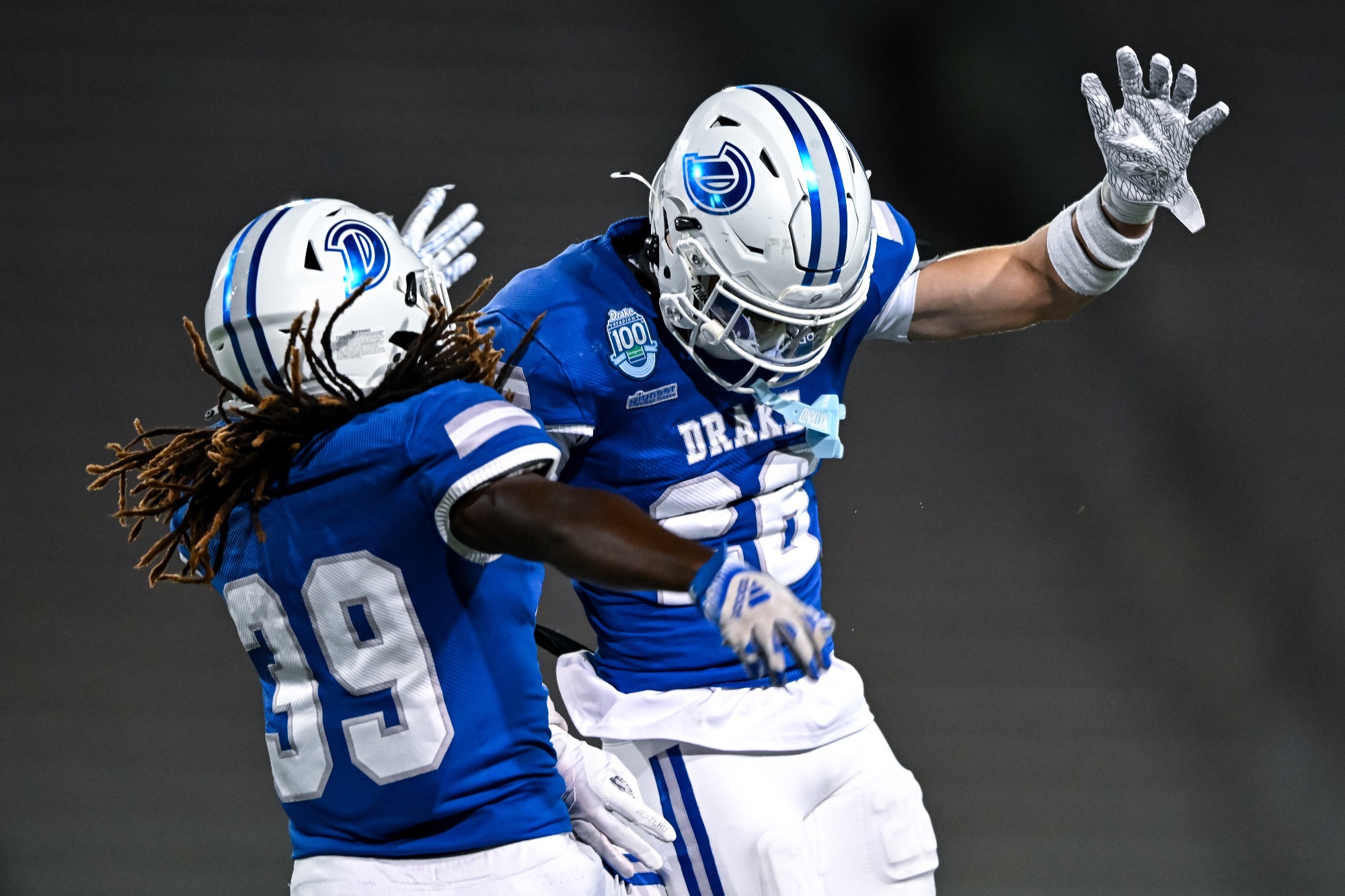 The Drake University Bulldogs play against Upper Iowa Peacocks during the home opener on Thursday, August 28th, 2025 at Drake Stadium on the campus of Drake University in Des Moines, Iowa.