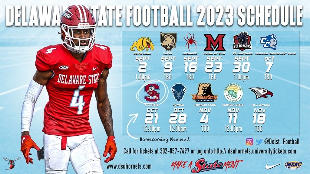 DELAWARE STATE ANNOUNCES 2023 FOOTBALL HOME KICKOFF TIMES - Delaware