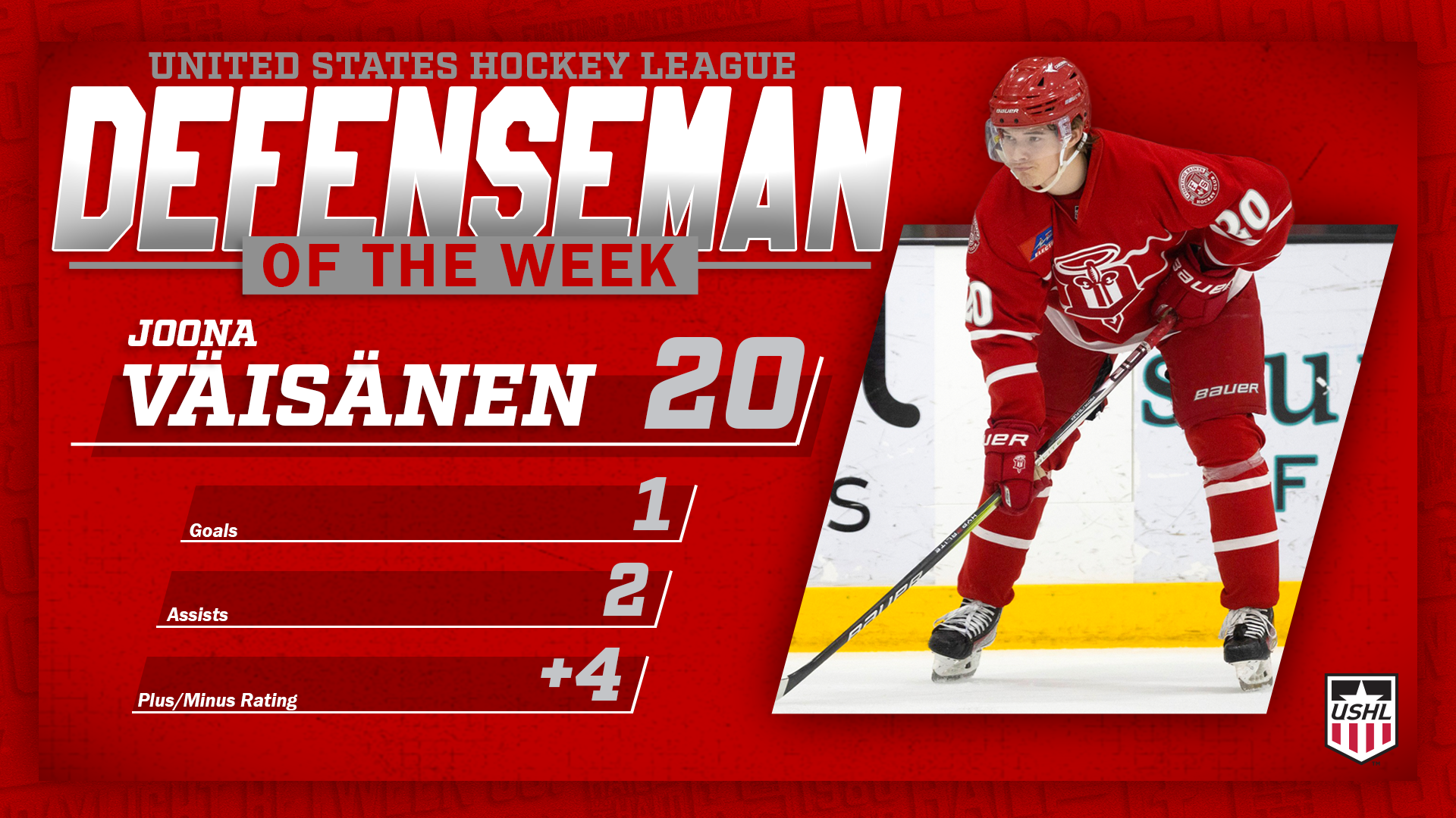 Vaisanen wins Defenseman of the Week Award