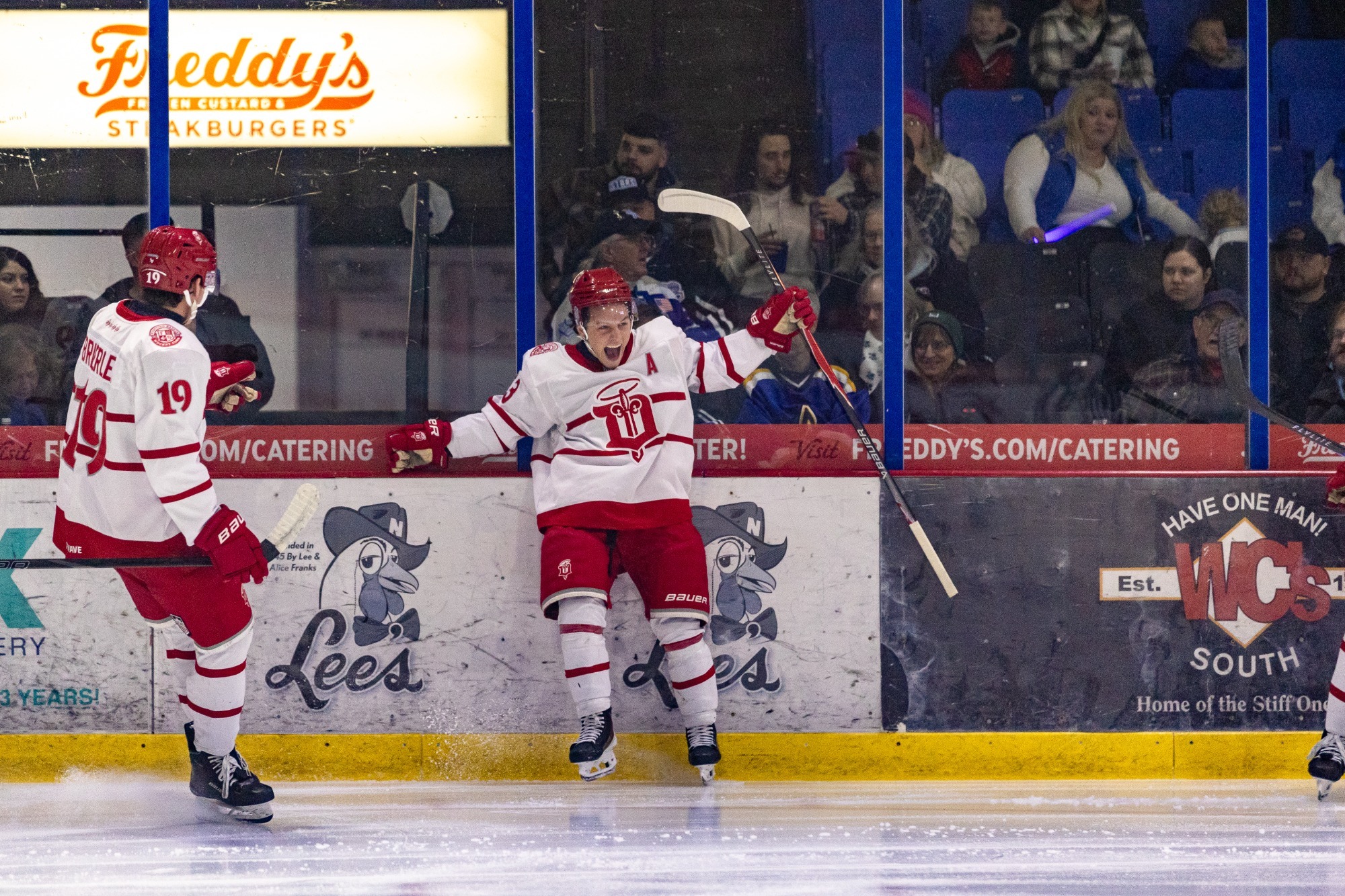 Michael Barron celebrates goal during five-point game on Dec. 12