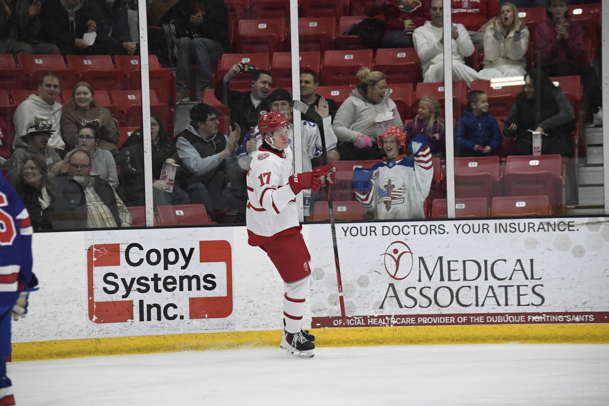 Josefsson-Westling celebrates shorthanded goal against USA on Jan. 10