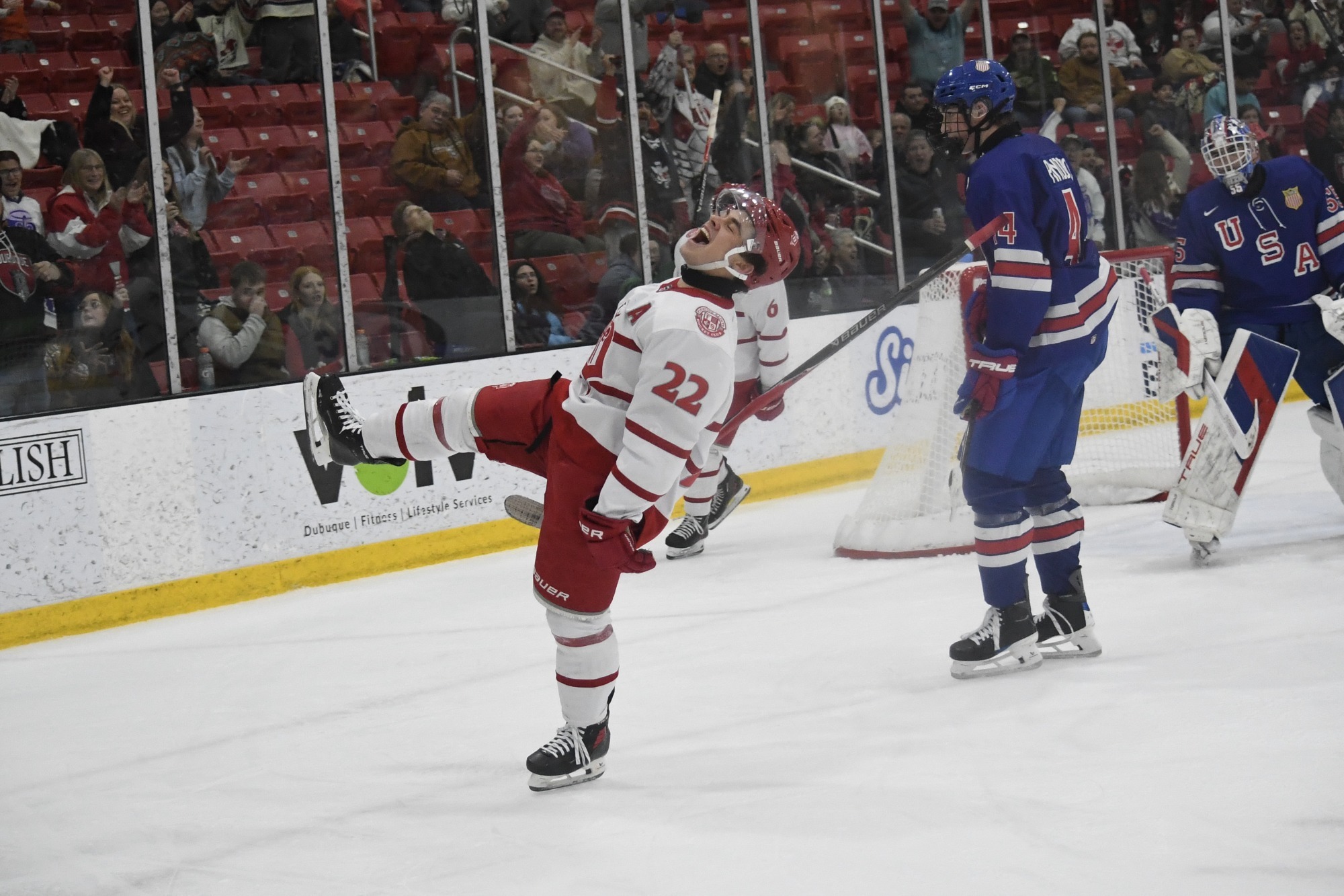 Colin Frank Celebrates first-career hat trick against USA on Jan. 9