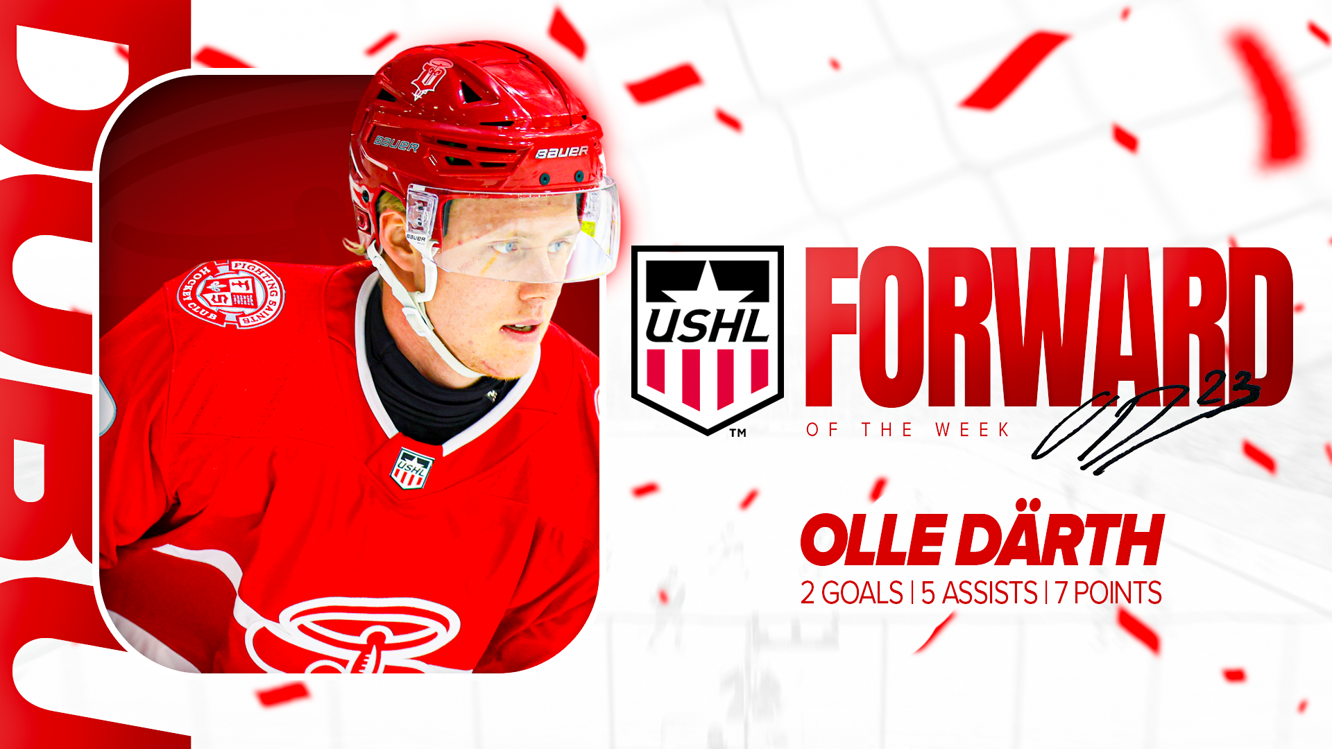 Darth named USHL Forward of the Week