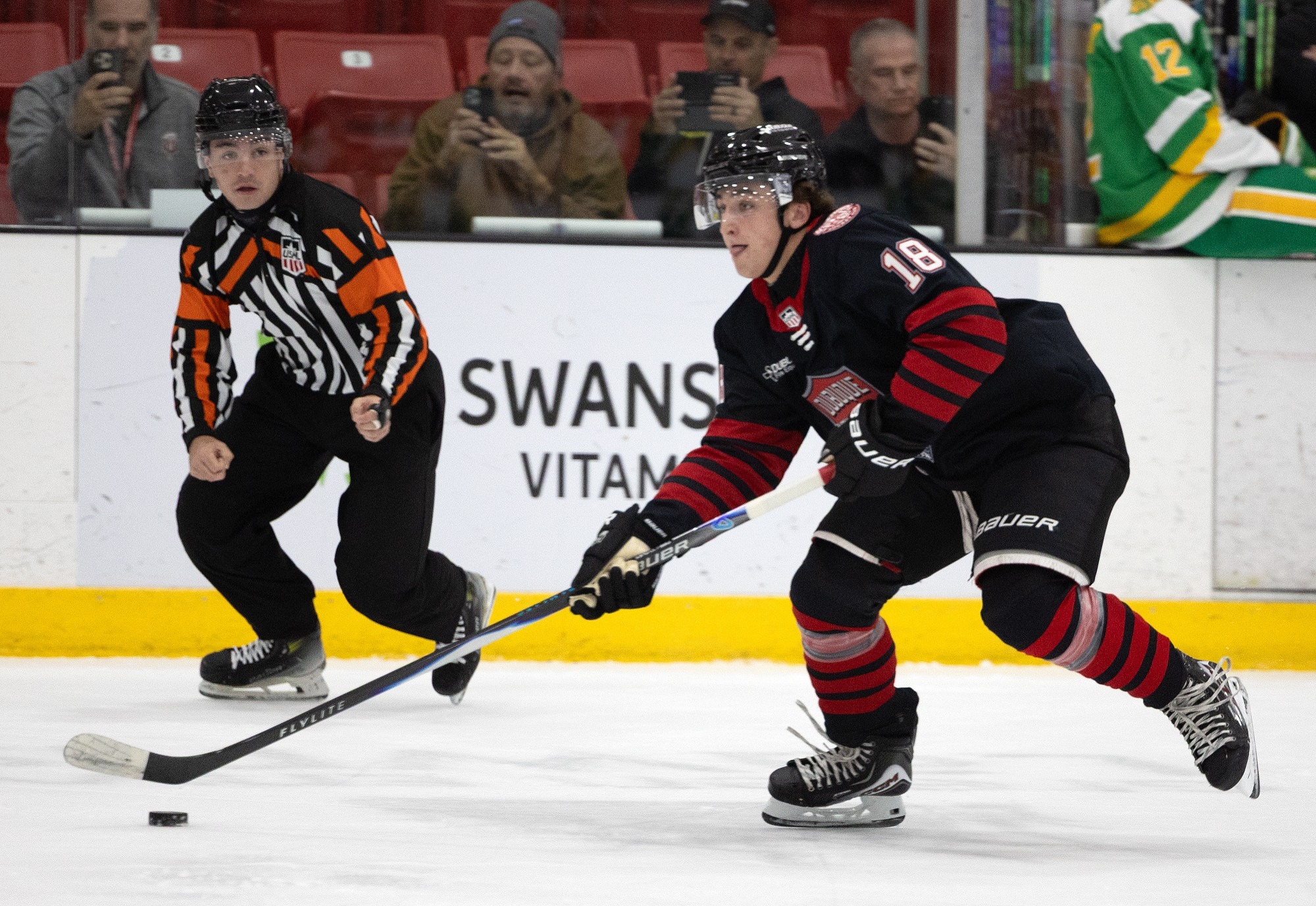 Joseph Covelluzzi takes shot against Sioux City