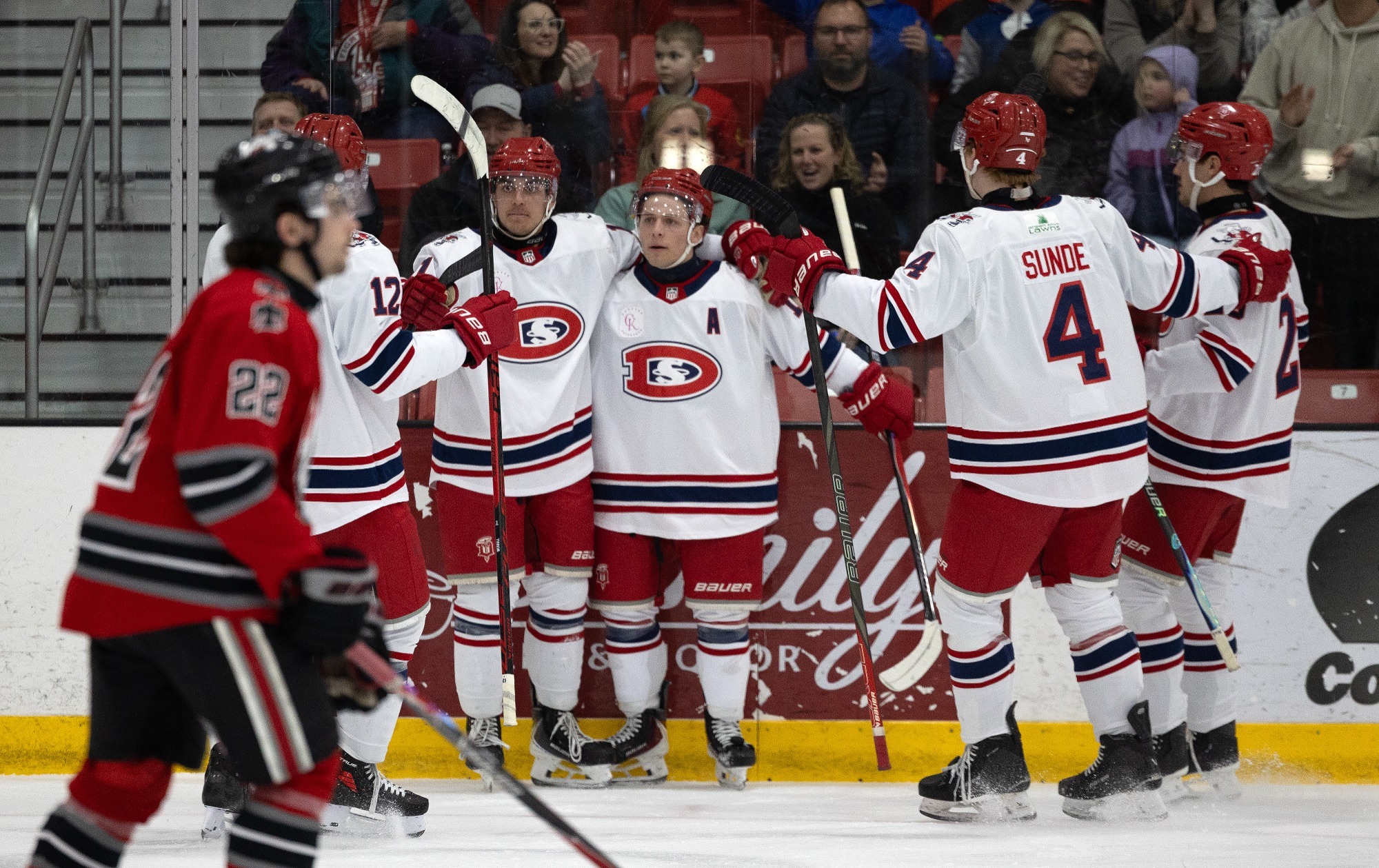 Saints celebrate Michael Barron's 52nd career goal