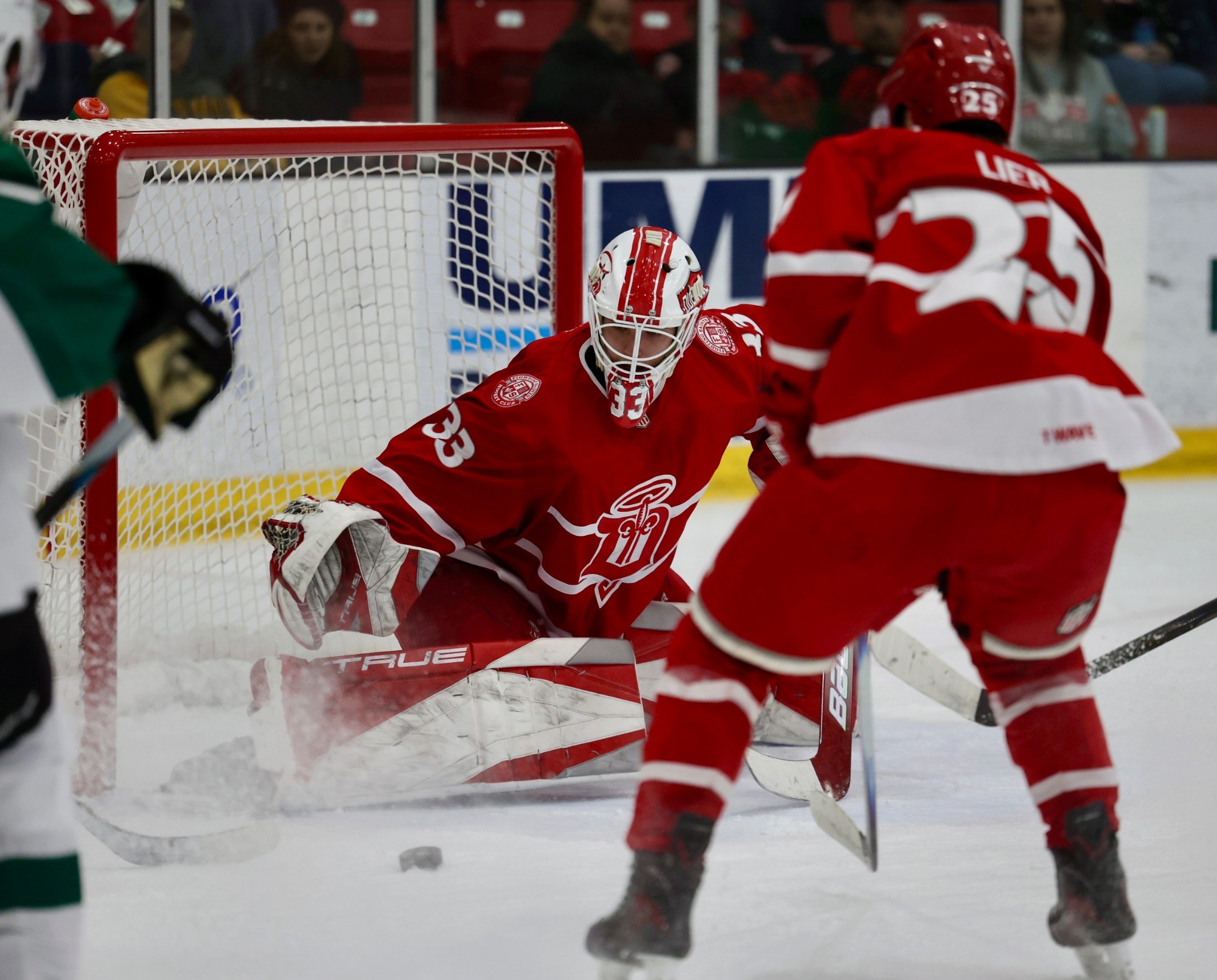 Vojtech Hambalek makes save on Feb. 6 against Cedar Rapids