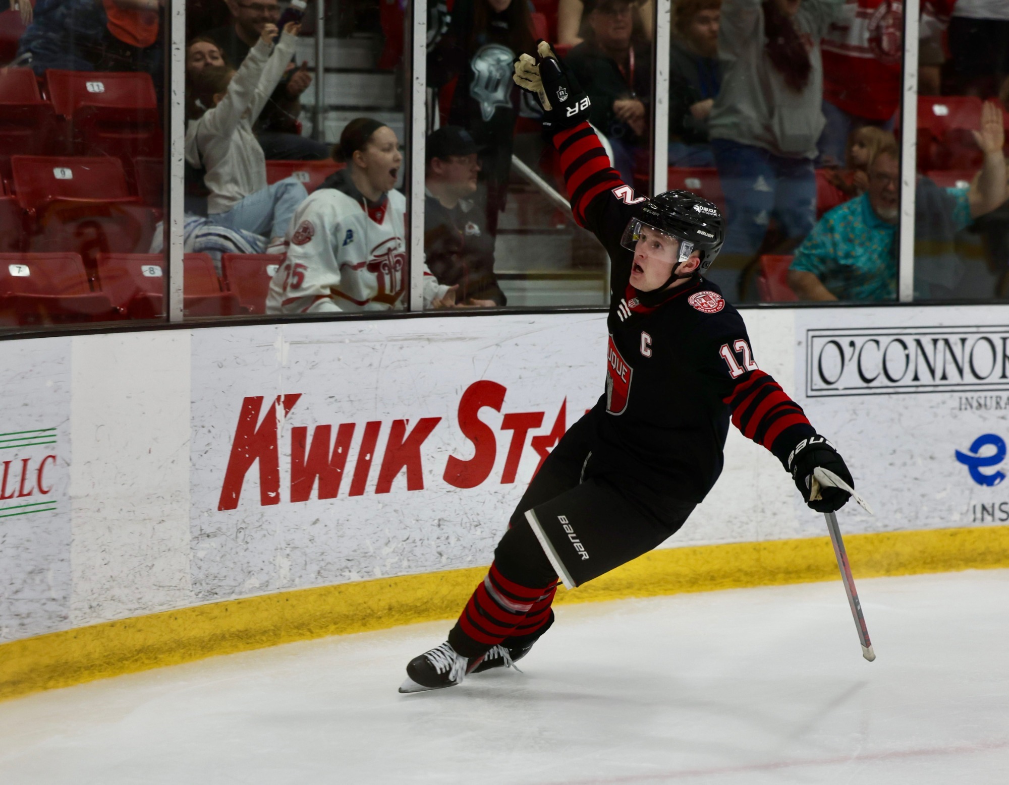 Teddy Merrill celebrates goal on March 20 vs Green Bay