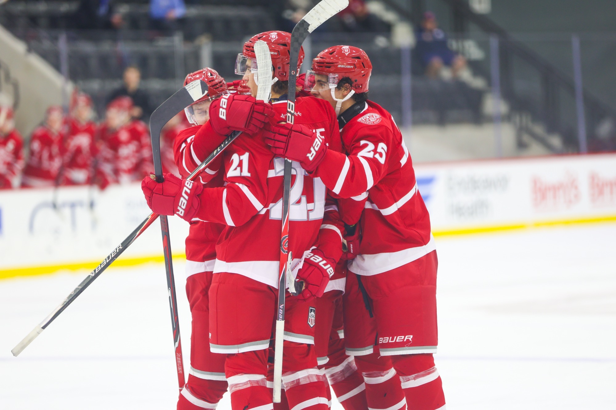 Saints celebrate goal vs Tri-City at Fall Classic