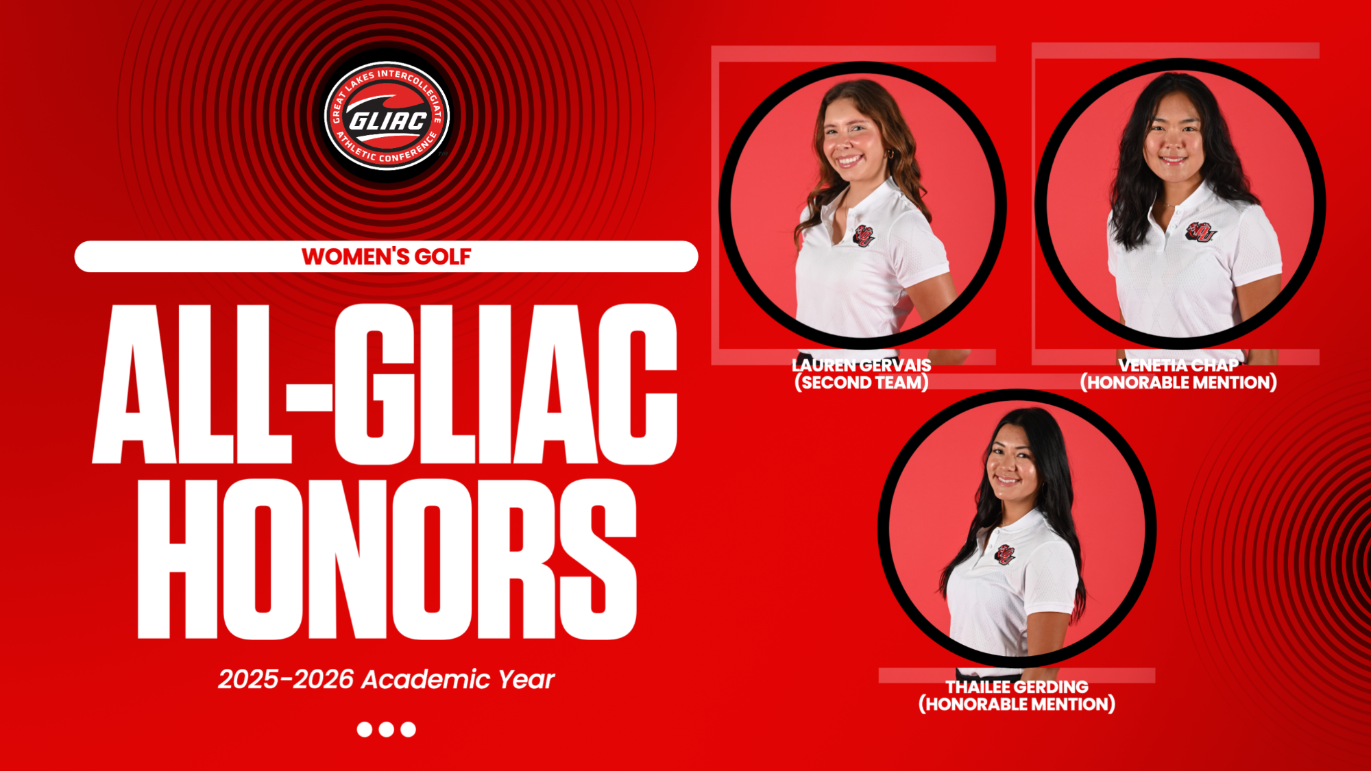 2025-26 Women's Golf All-GLIAC Honors