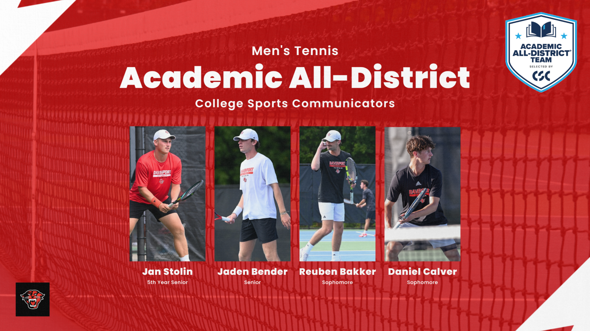 Men's Tennis 25-26 CSC Academic All-District