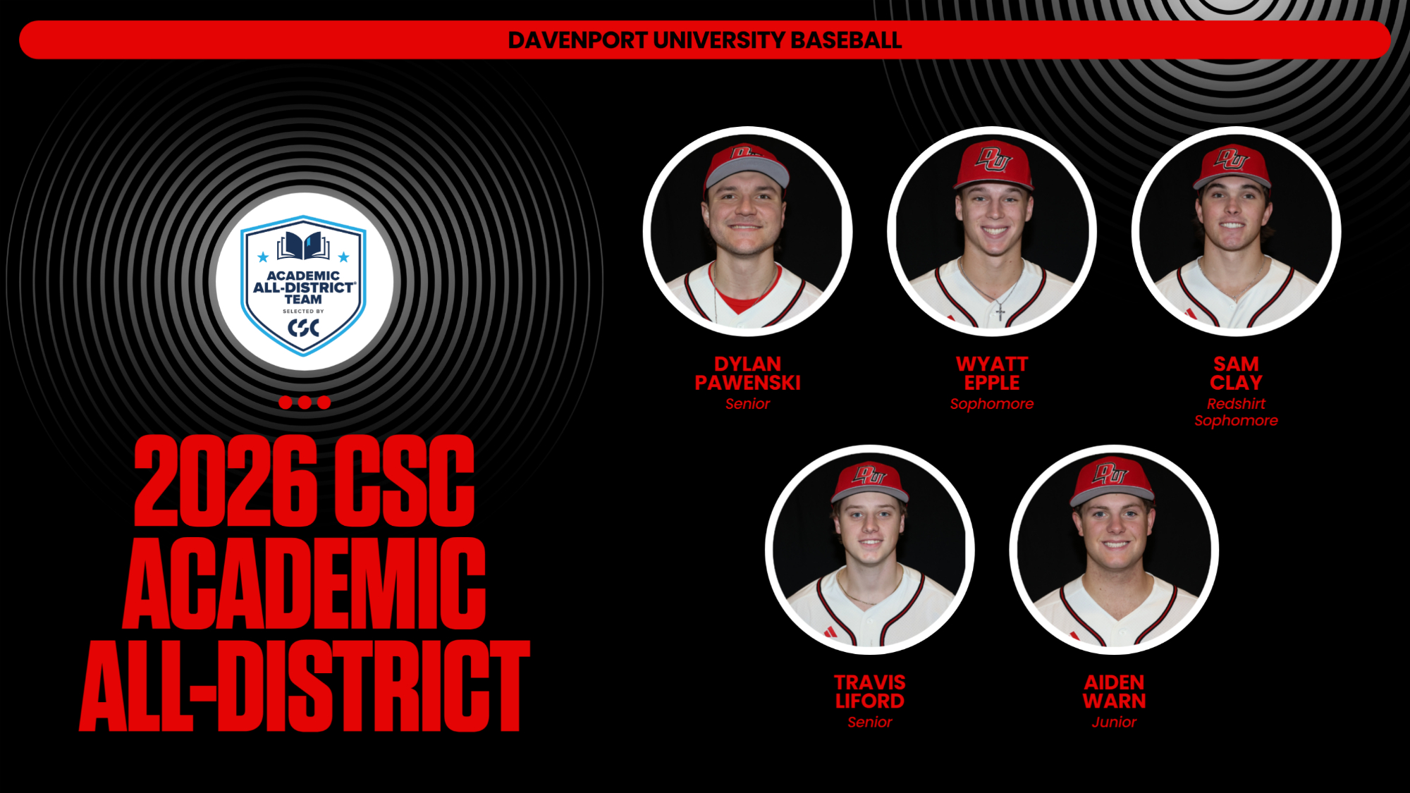 2026 CSC Baseball Academic All-District