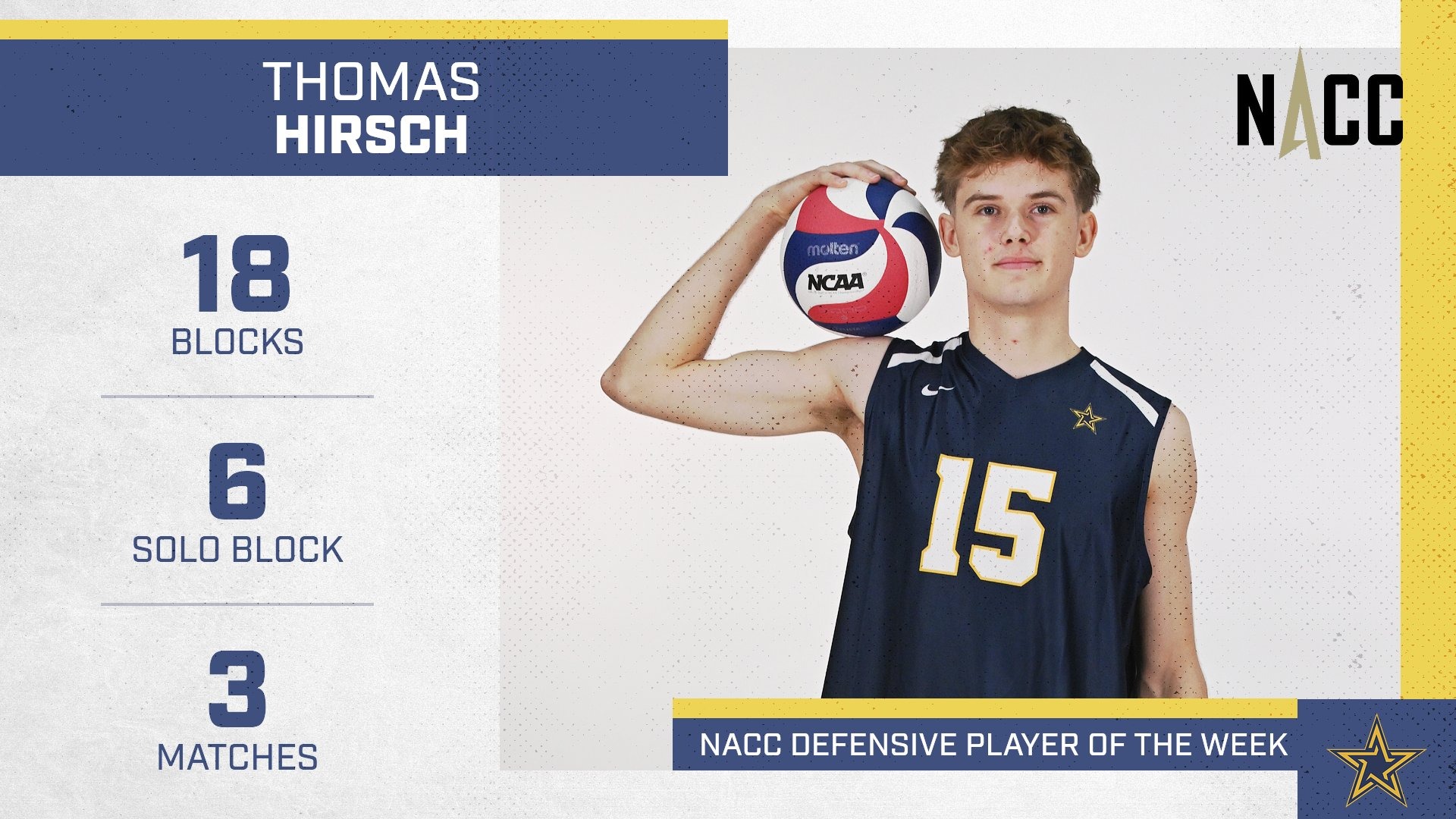 Hirsch NACC Defensive Player of the Week Third in a Row