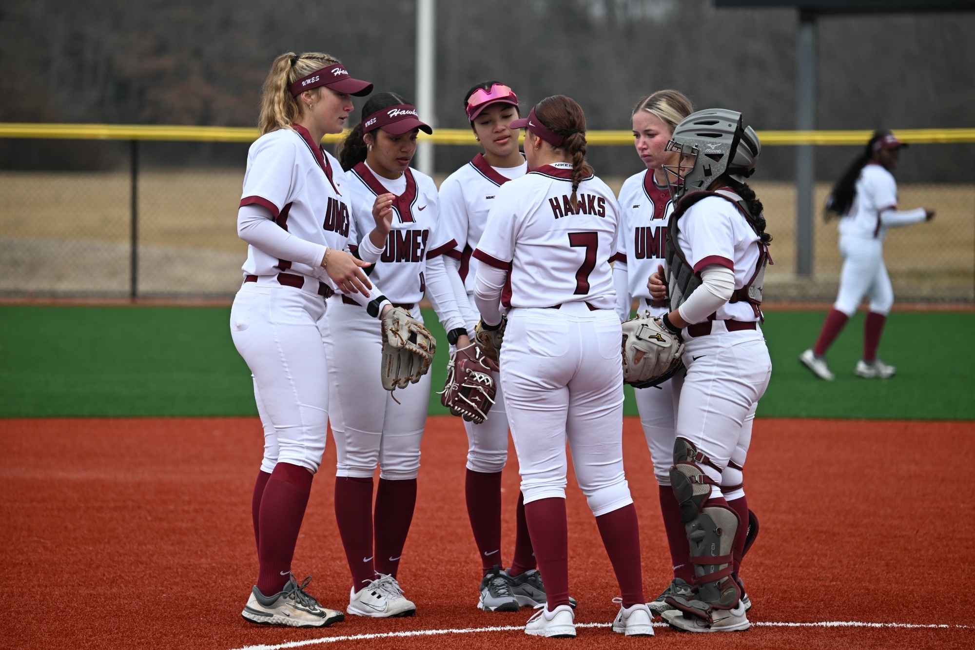UMES softball huddle
