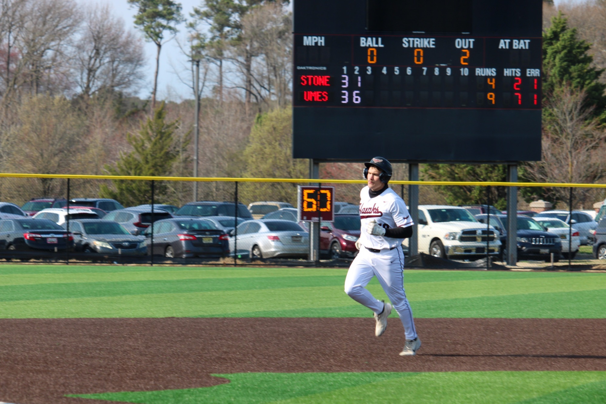 Joshua Caldwell rounds third after his first career home run