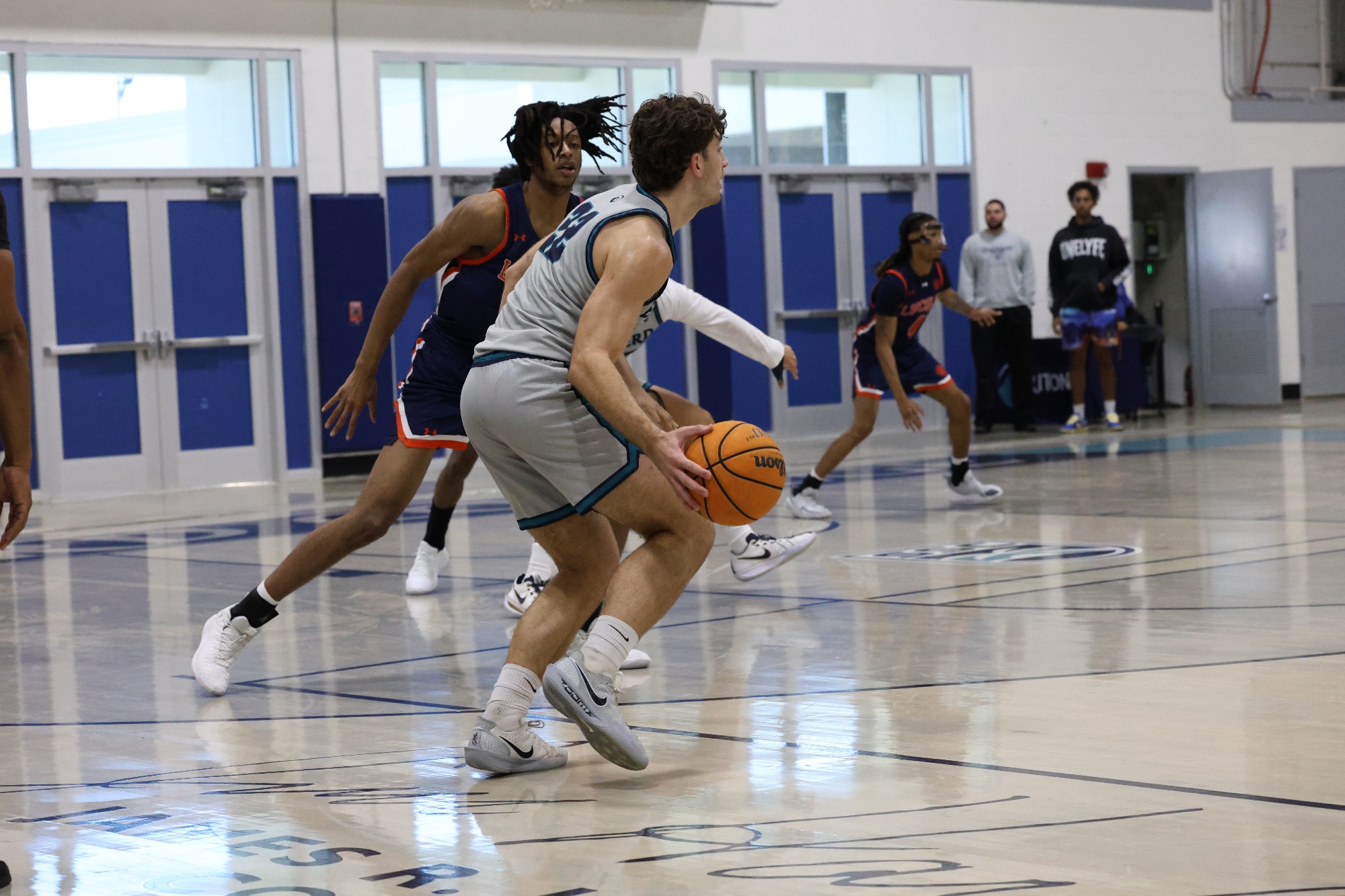 Player dribbles ball