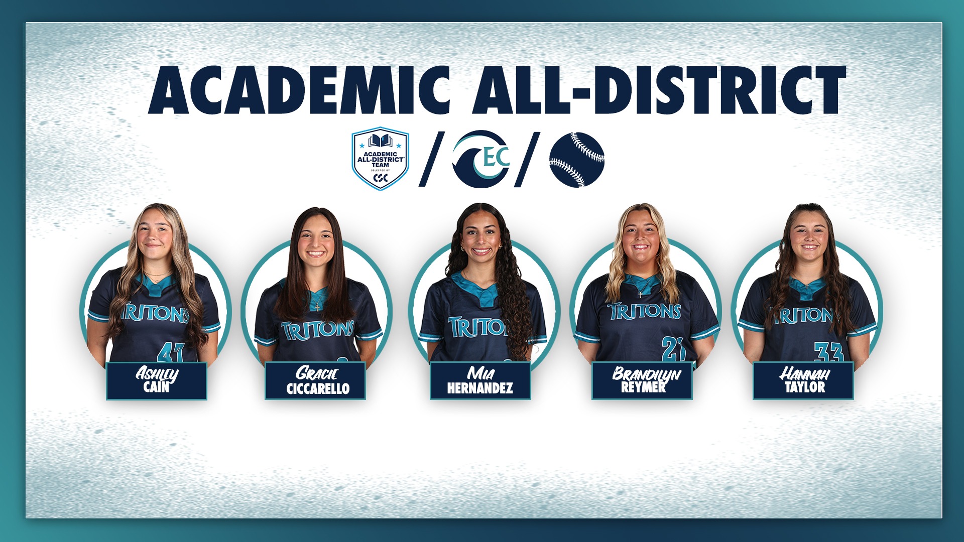 five headshots Text: academic all-district 