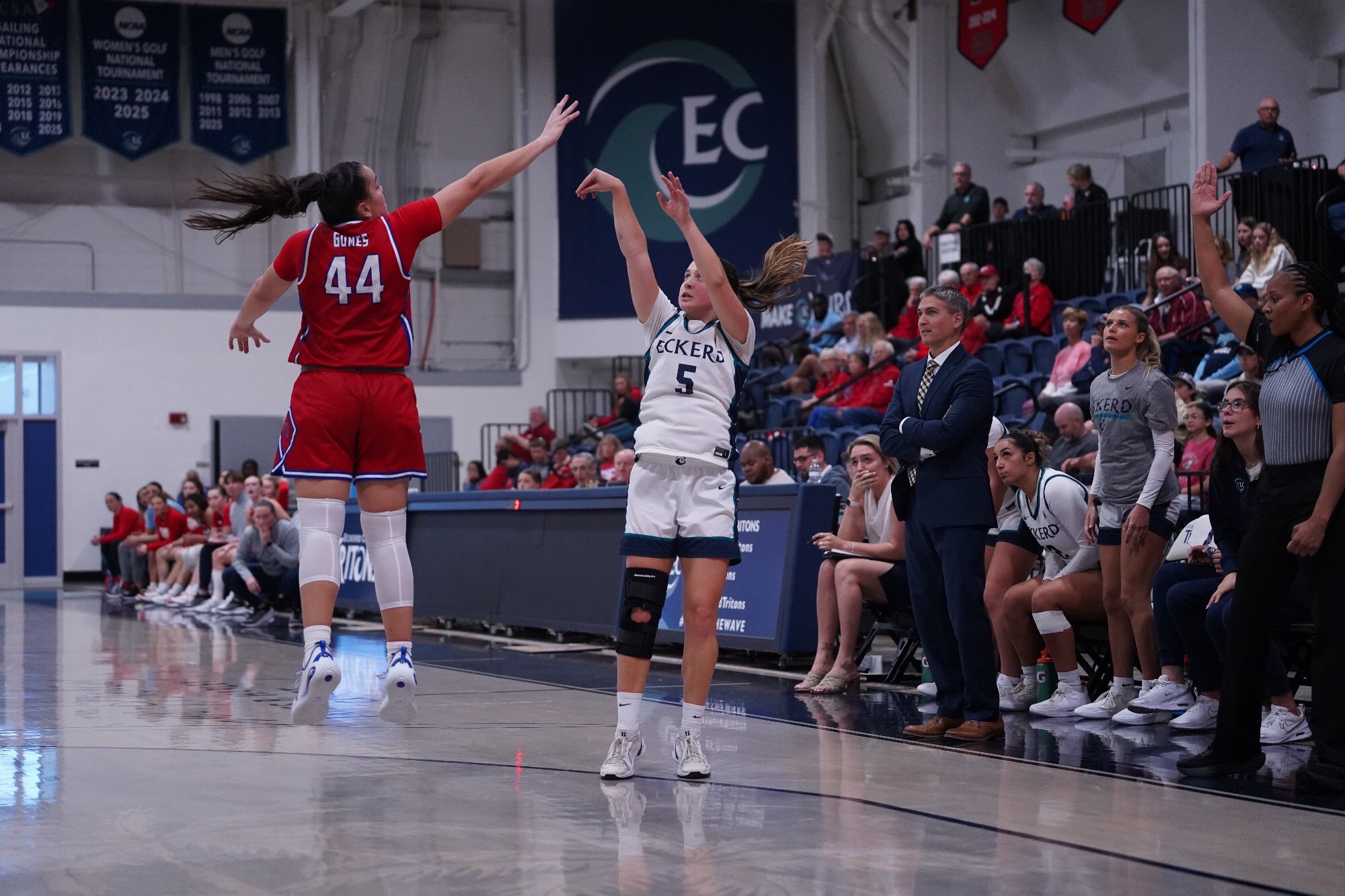 Player takes three-point shot