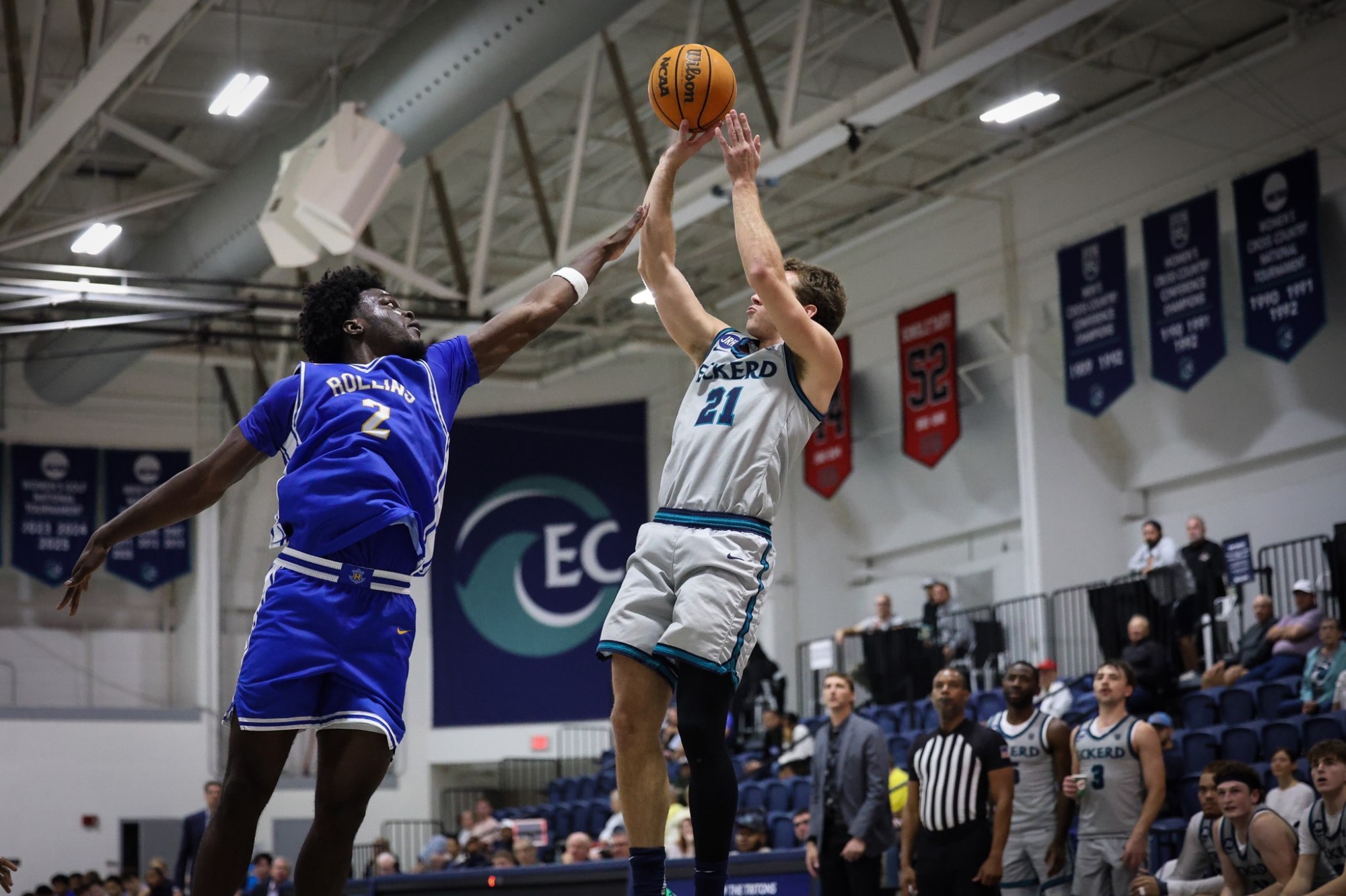 Player rises up for jump shot