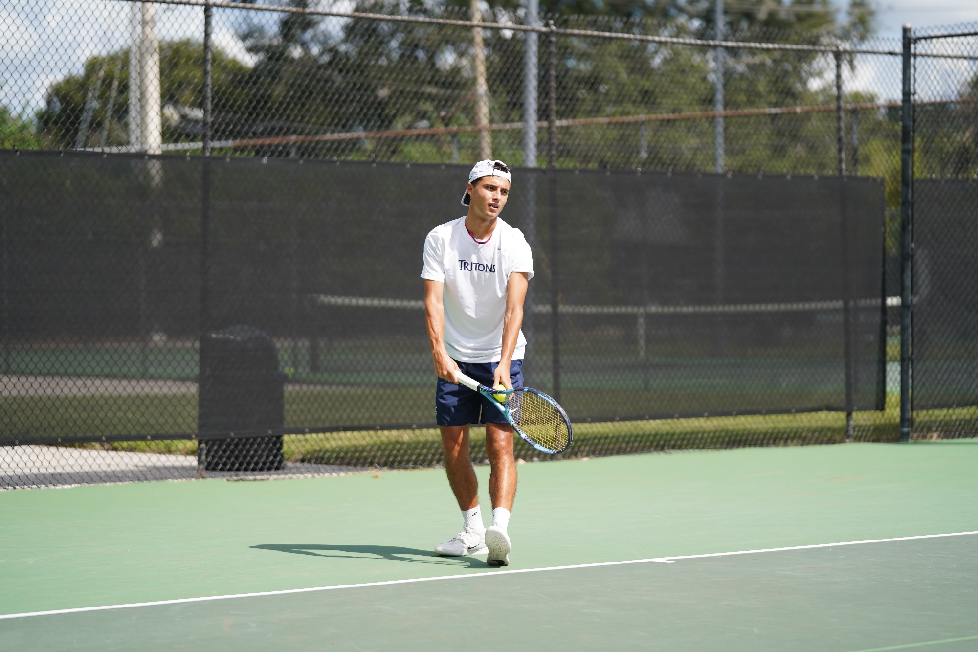 player about to serve ball