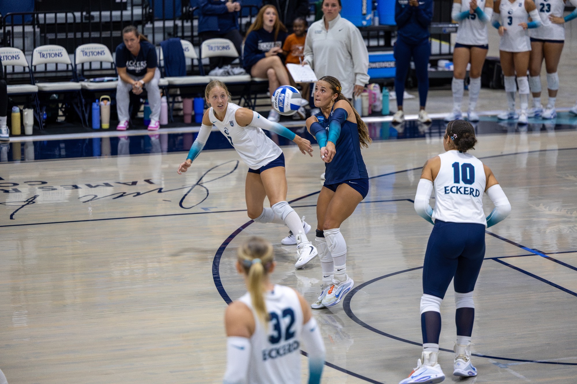 Player digs ball