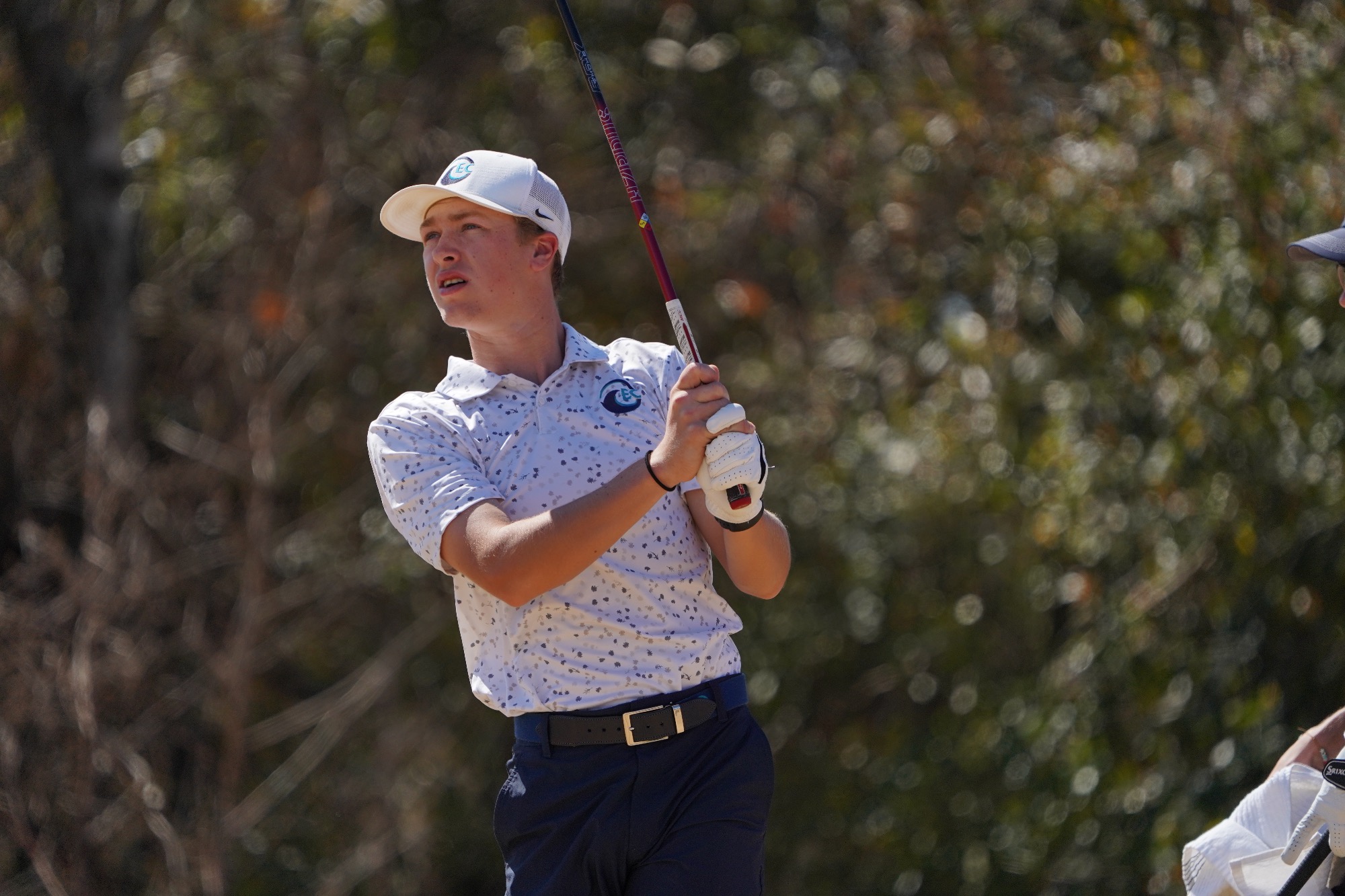 Player follows through on swing