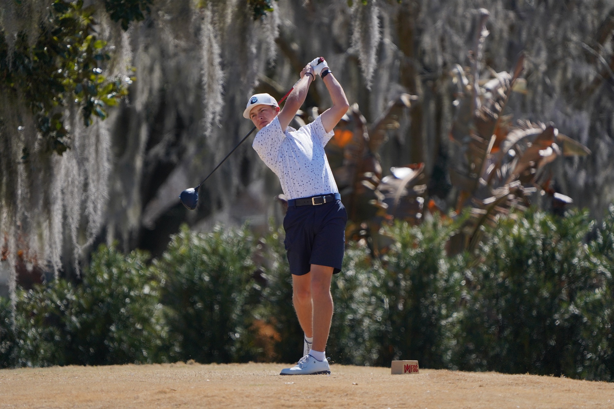 Player follows through on swing