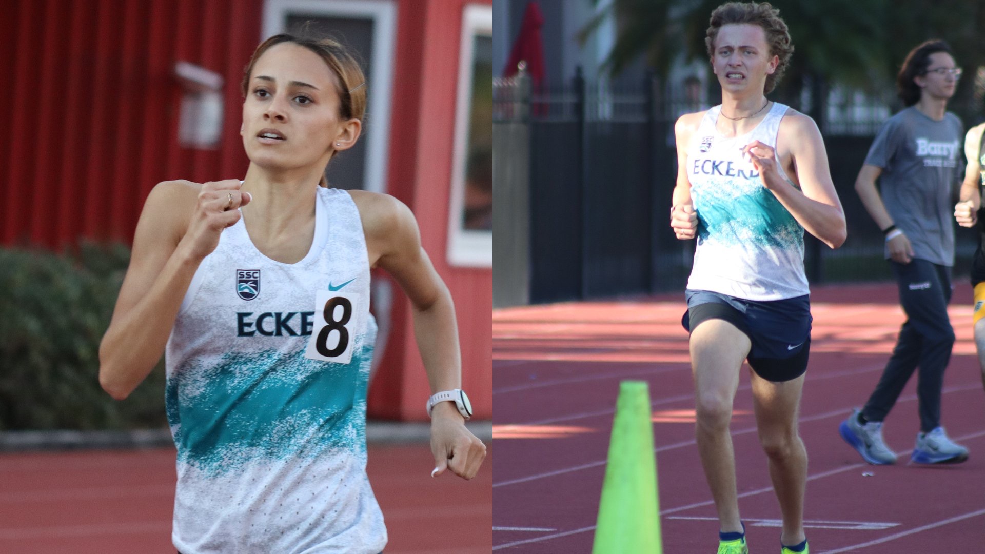 Split photo of track athletes