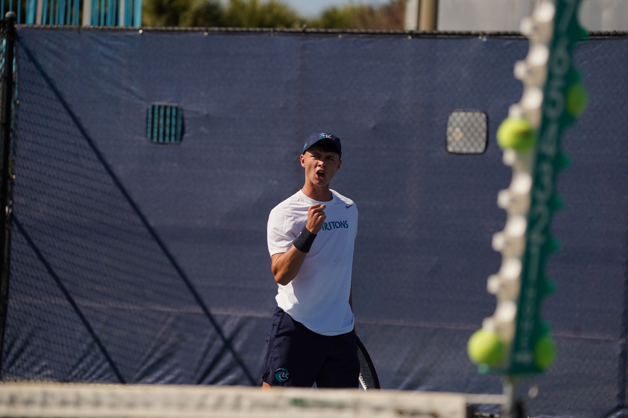 Player celebrates after point