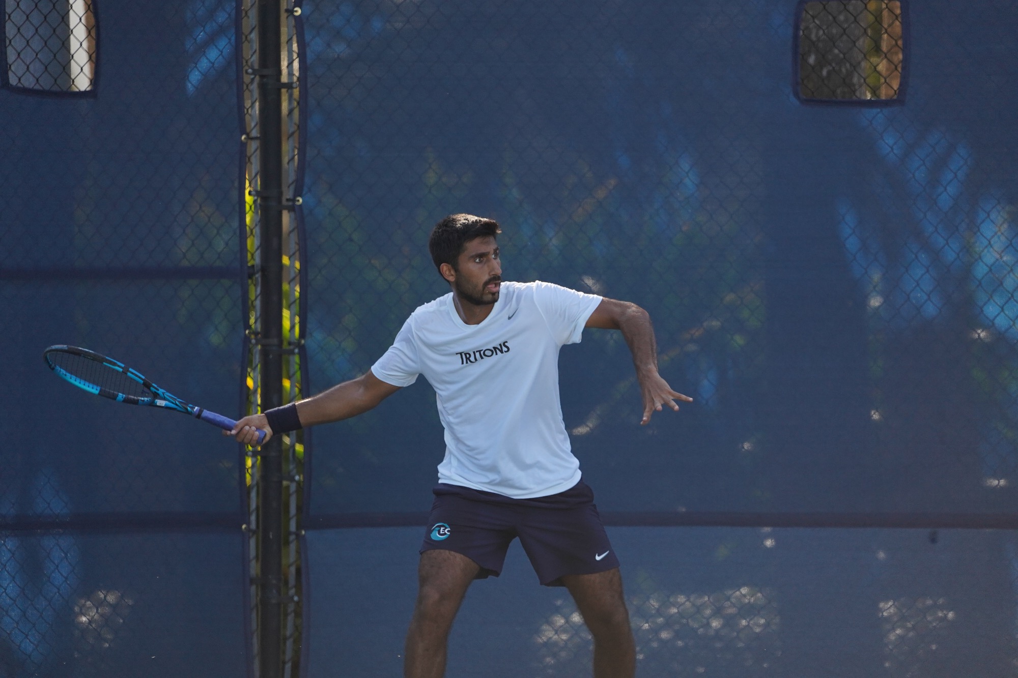 Player about to hit ball