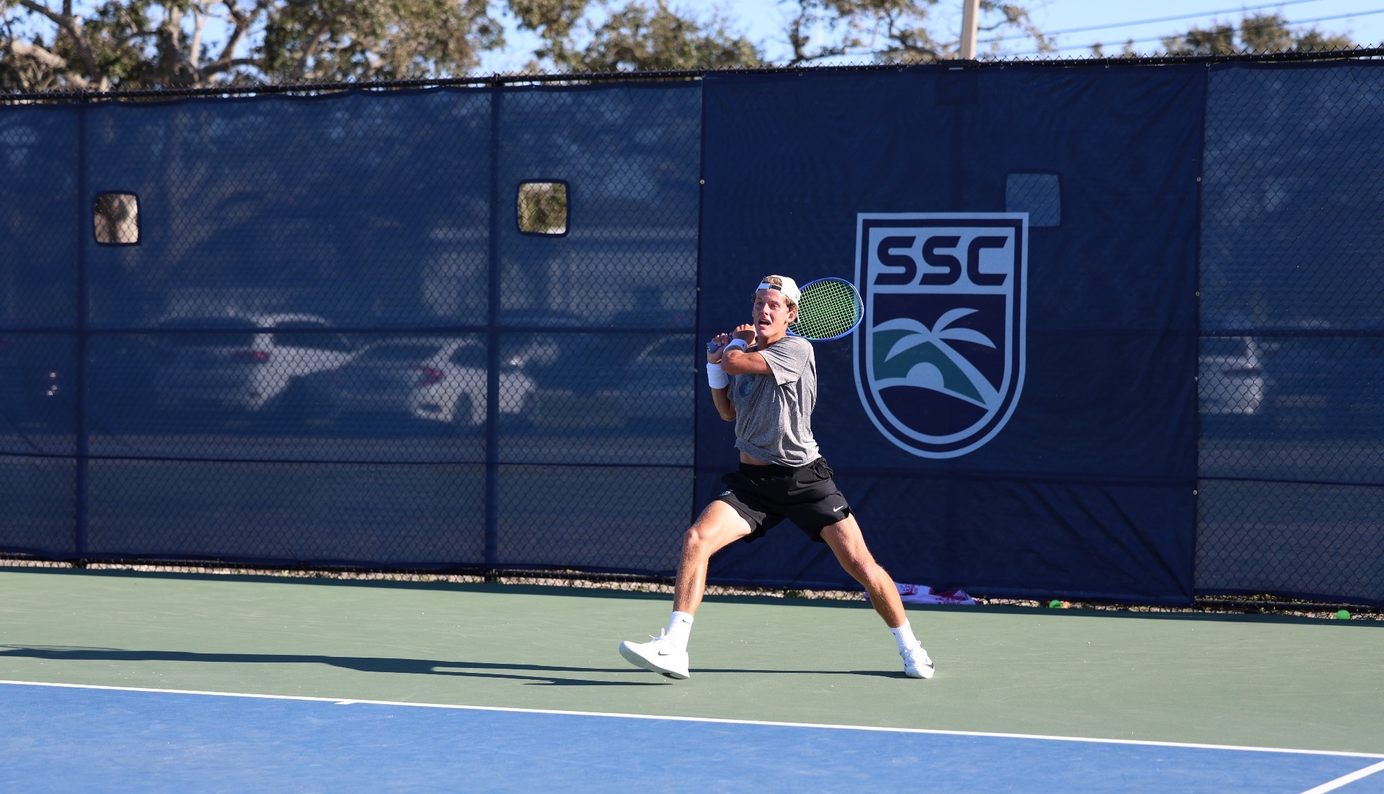 player back hands ball