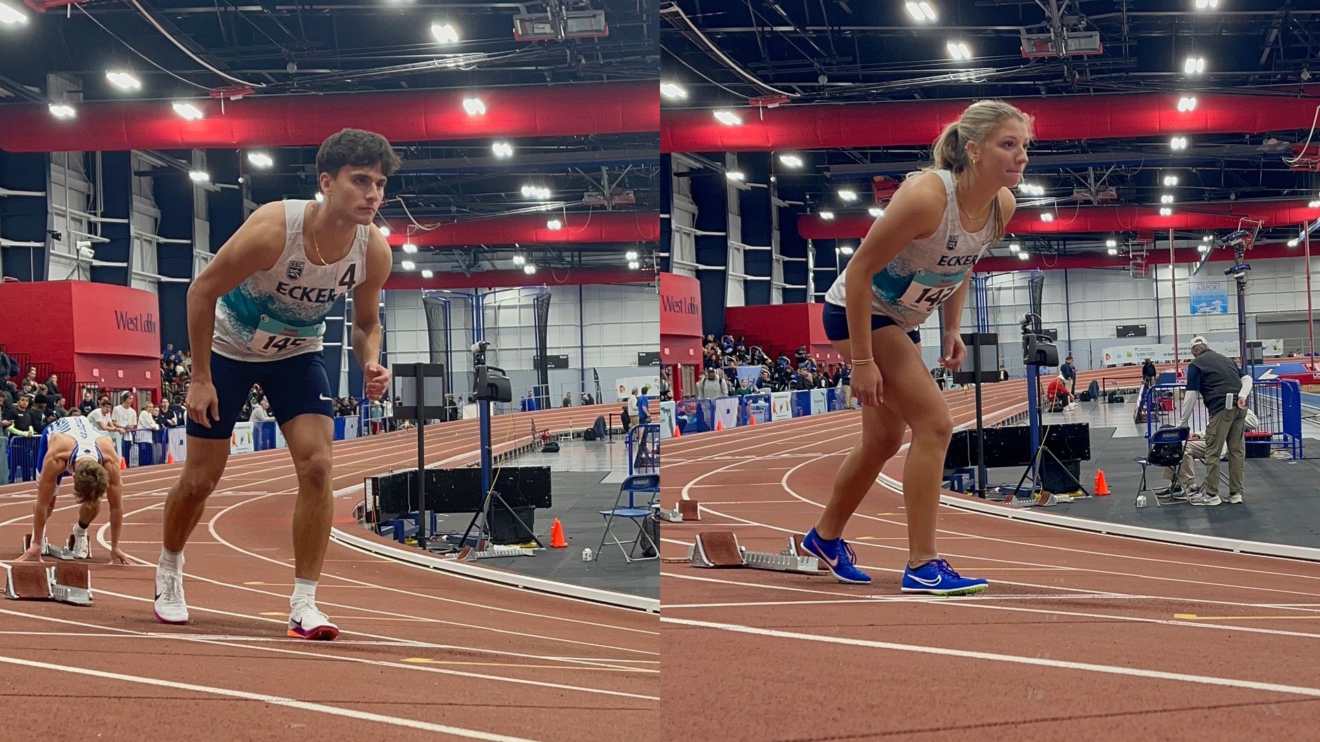 Split graphic of runners