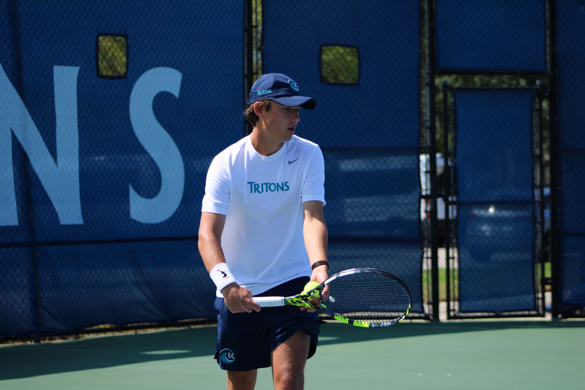 Player about to serve ball