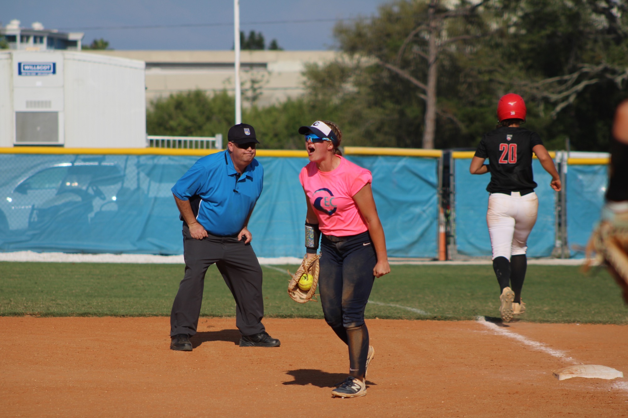 player celebrates after final out