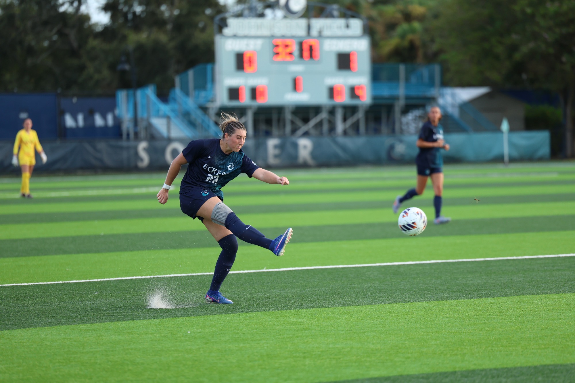 Player kicks ball