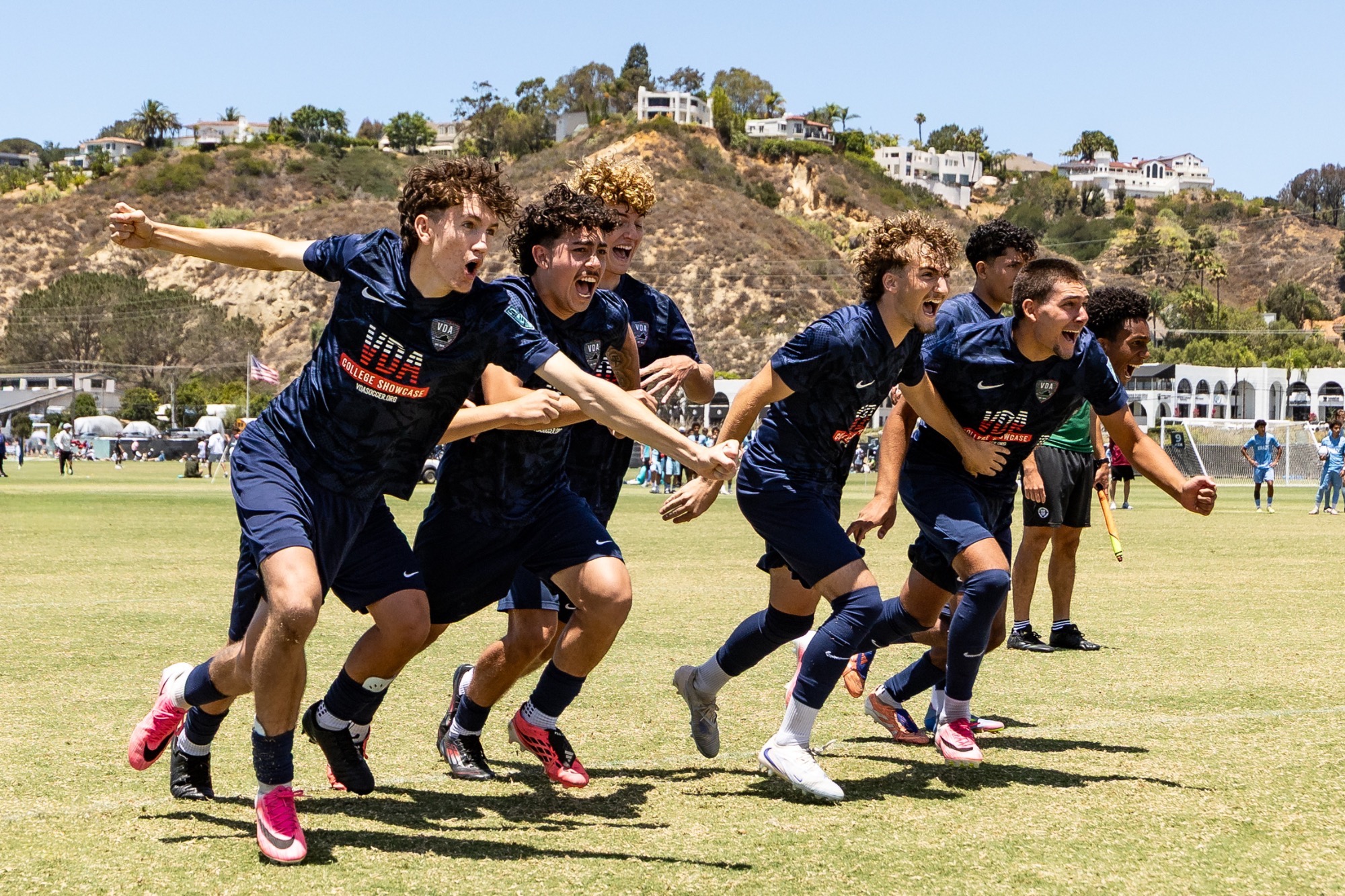 VDA rushes the field after advancing in the North American Cup by PKs