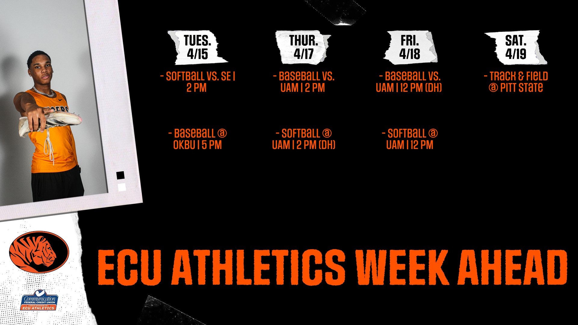 ECU Athletics Adjusts Weekly Schedule