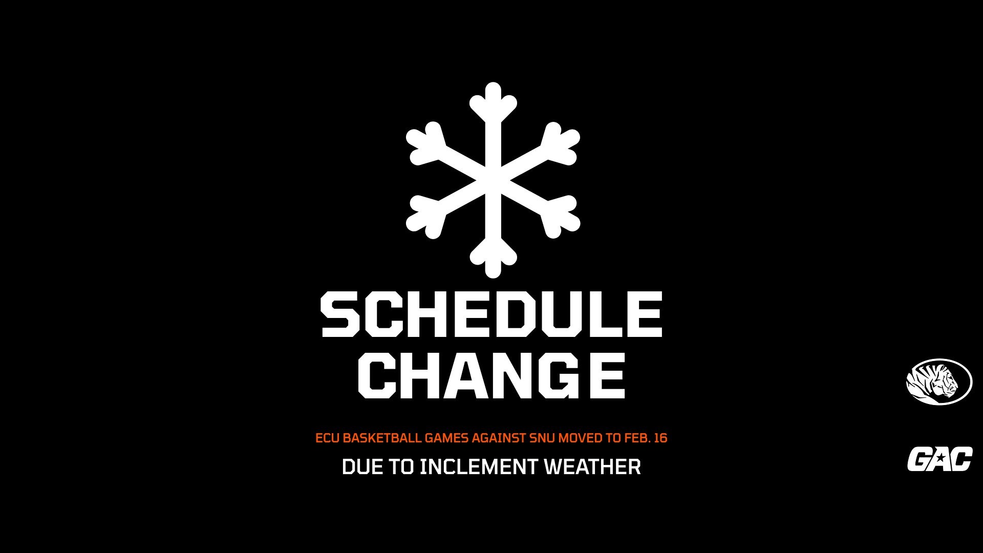 Inclement Weather Forces More Schedule Changes for ECU Basketball