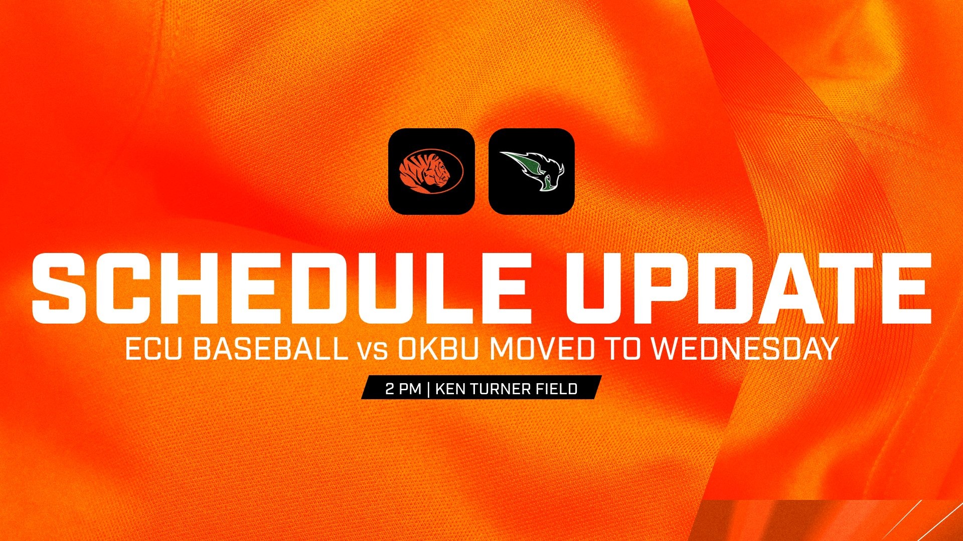 ECU Baseball Shifts Midweek Matchup with Oklahoma Baptist to Wednesday