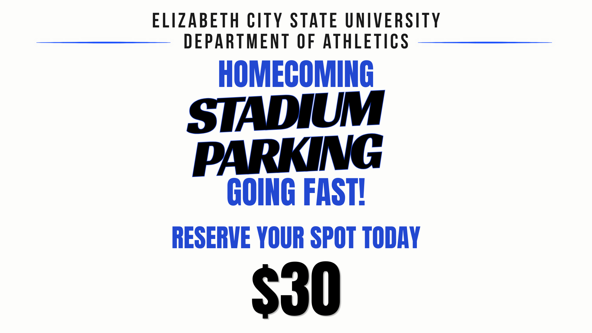 Homecoming 2026 Parking Wide 