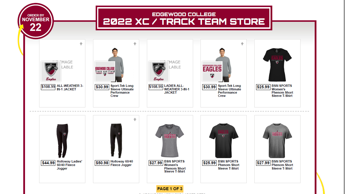 Track & Field Apparel Store open this week Edgewood College Athletics