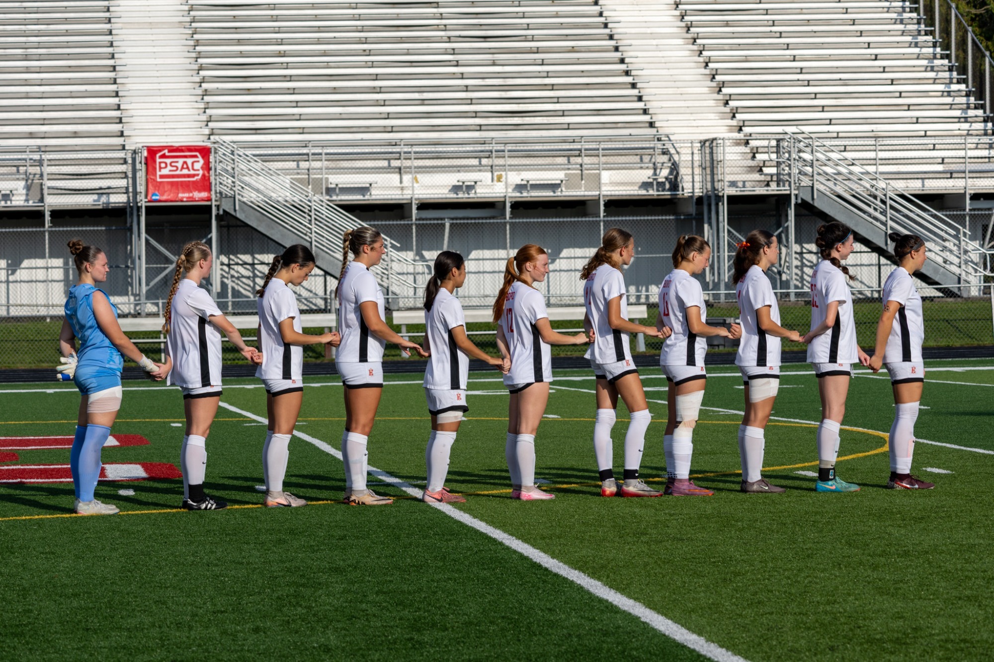 Starters on the field women's soccer
