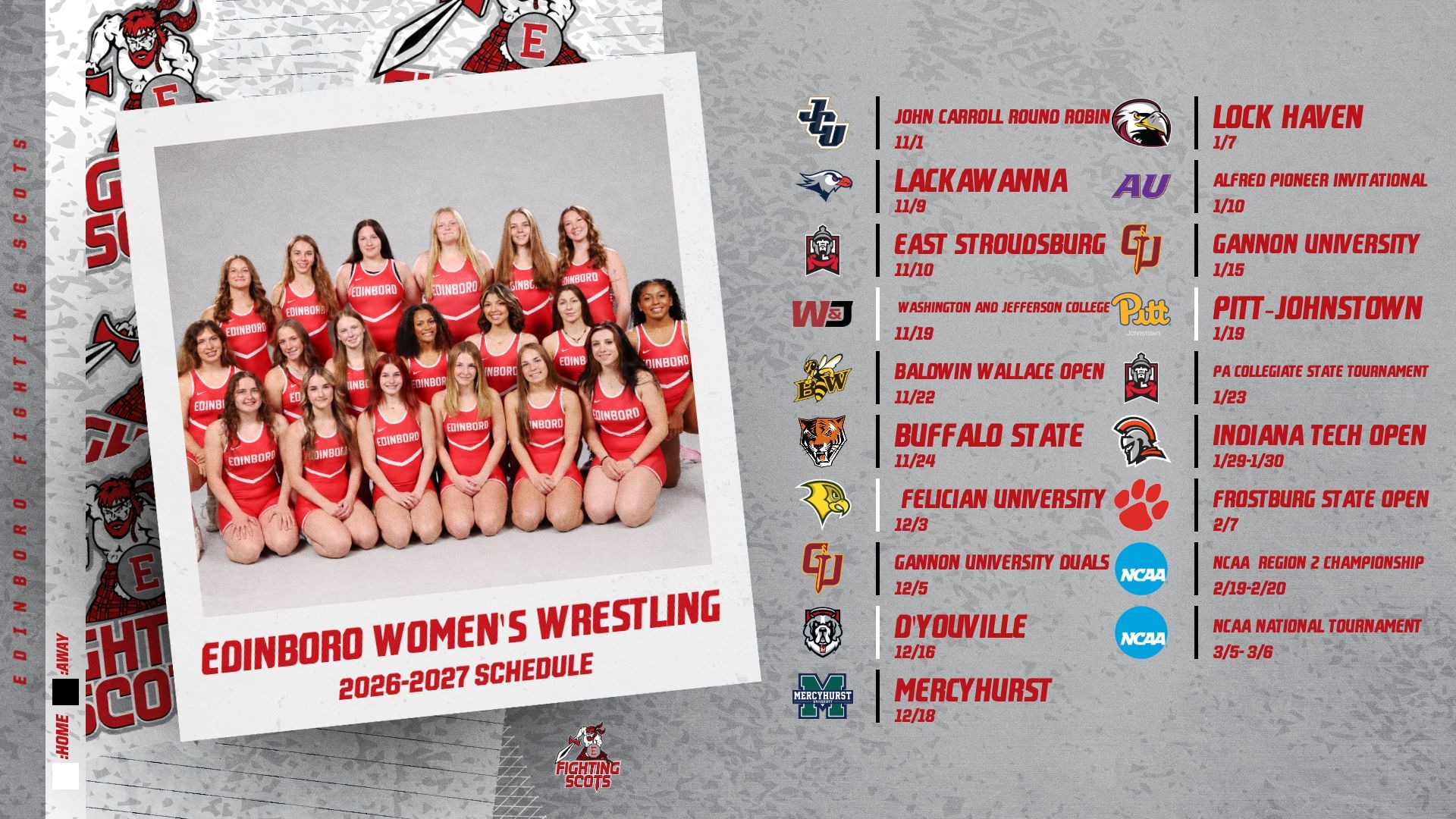 Womens Wrestling Schedule
