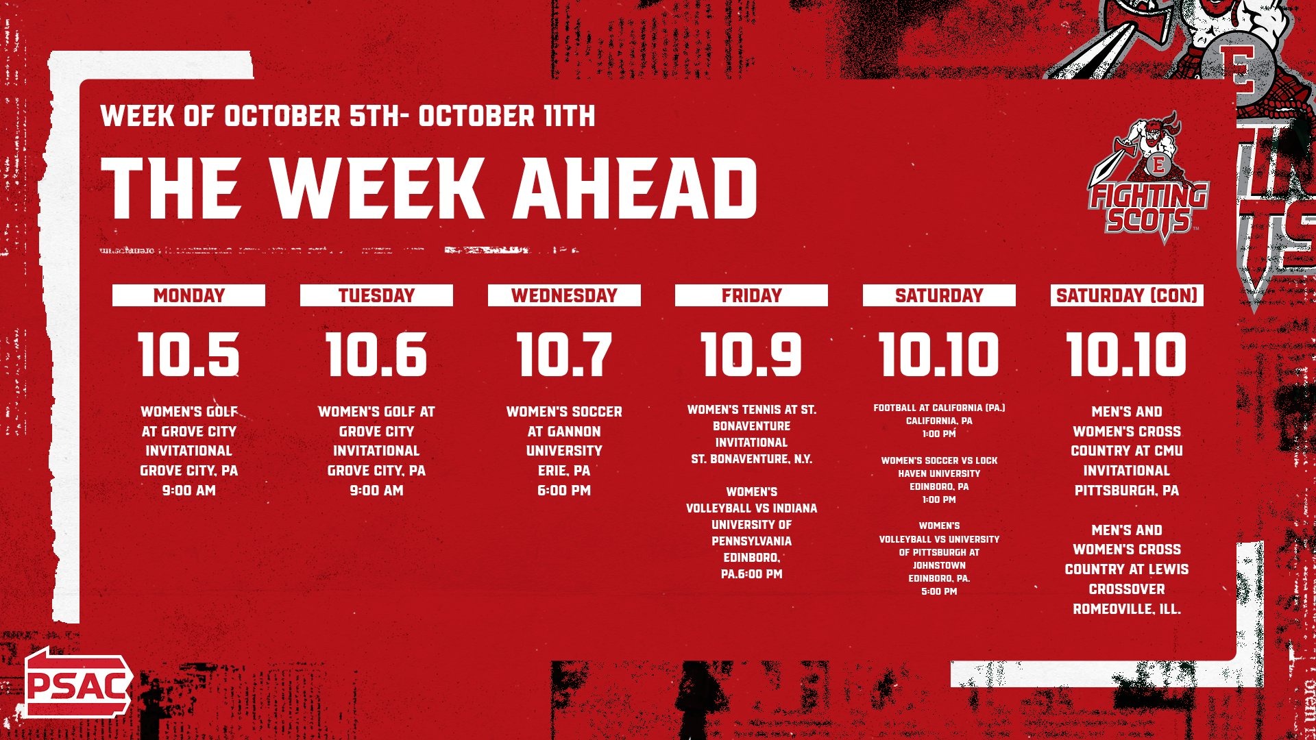 Week Ahead 10.5-10.10