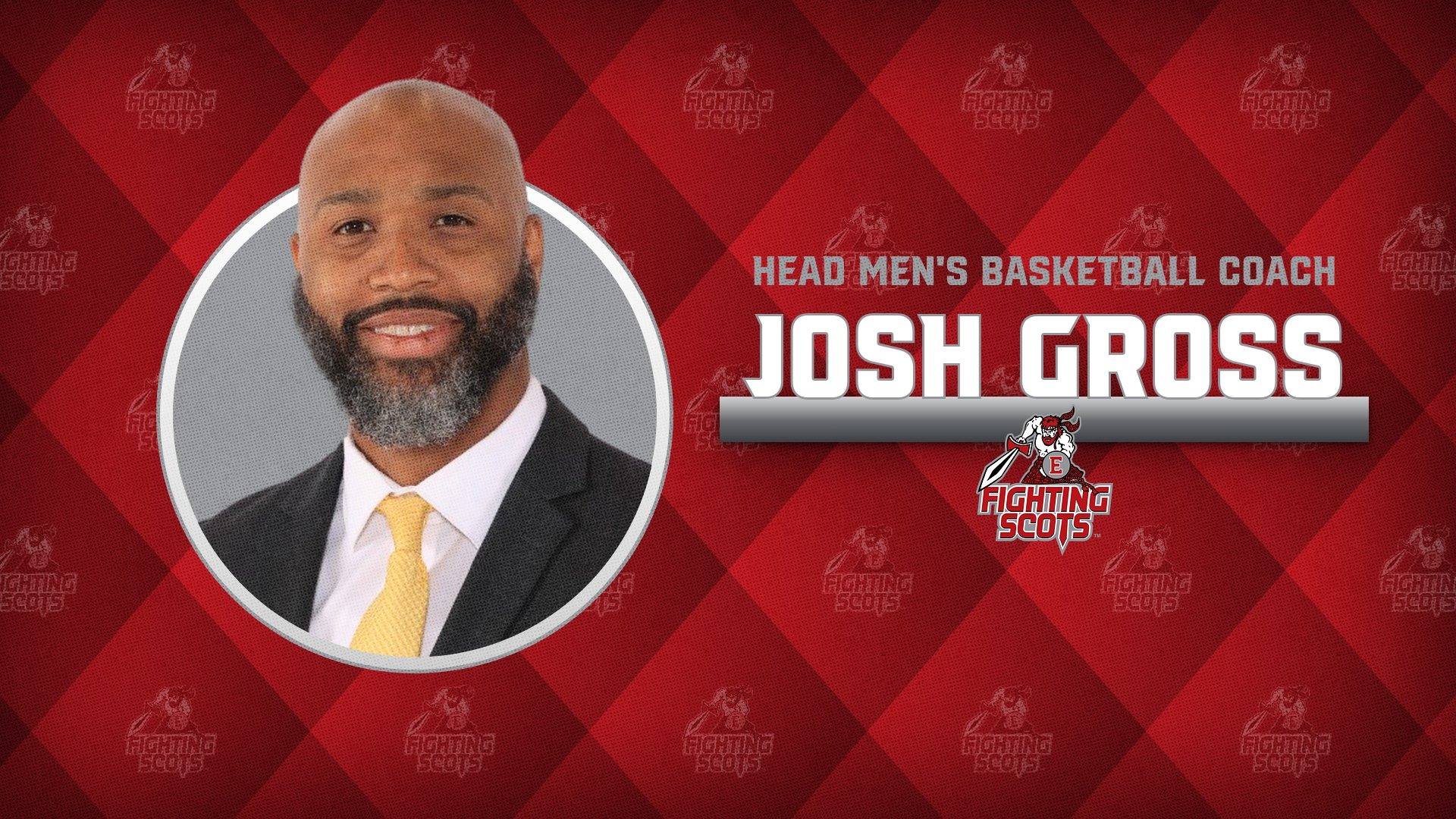 Hiring Graphic featuring Edinboro men's basketball coach Josh Gross