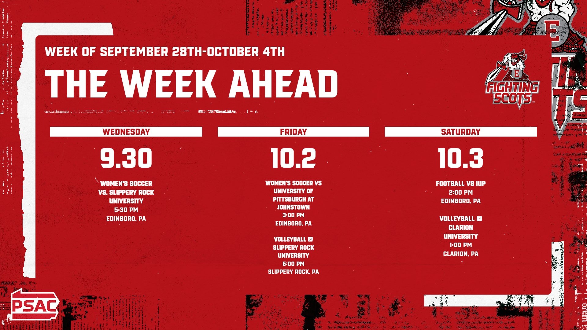 The week ahead 9.28-10.4