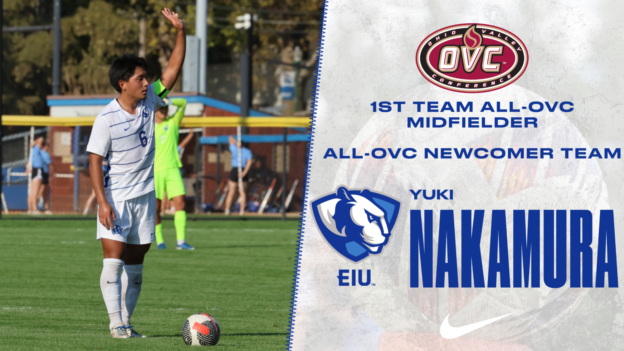 Yuki Nakamura named first team All-OVC for EIU men's soccer