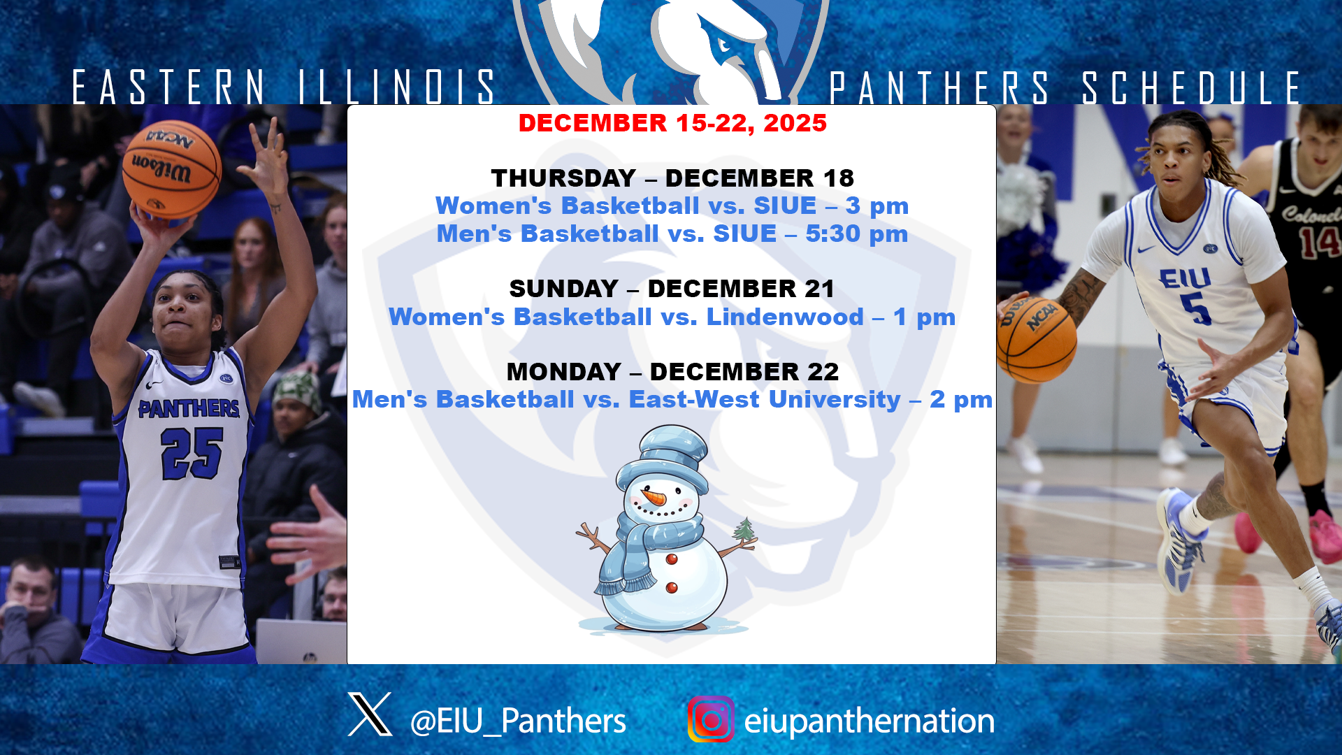 this week eiu athletics - dec 15-22, 2205