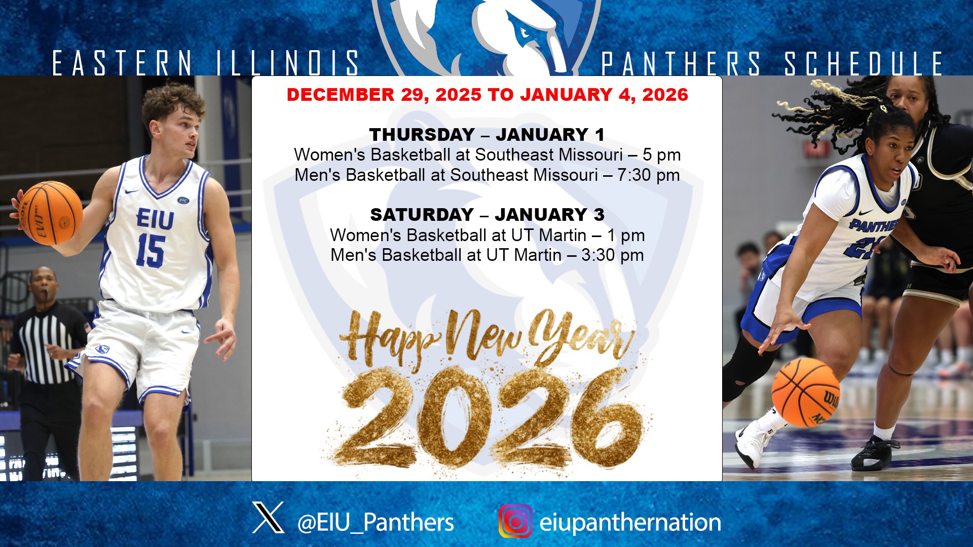 This week EIU Athletics - Dec. 29, 2025 to Jan. 4, 2026
