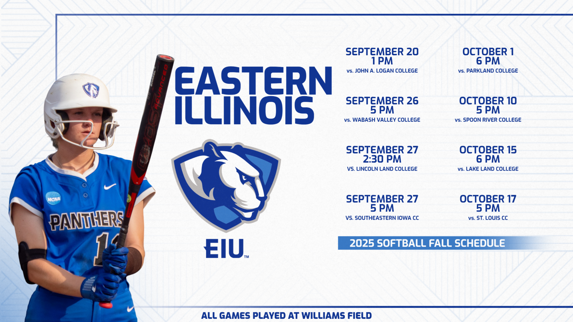 EIU softball announces 2025 fall schedule (Alisha Frederick featured player)